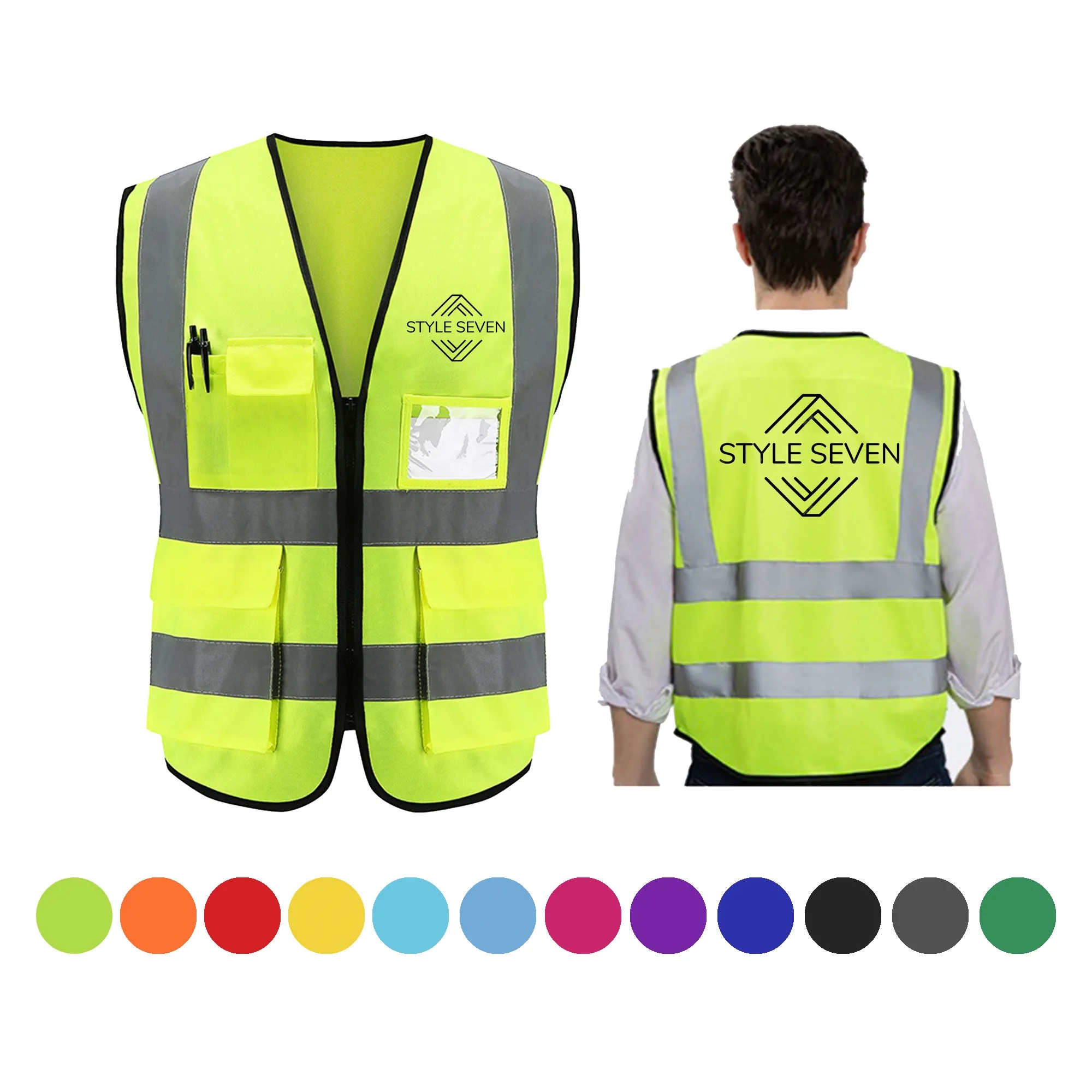 Double Band Reflective Tape Safety Loop & Hook Vest