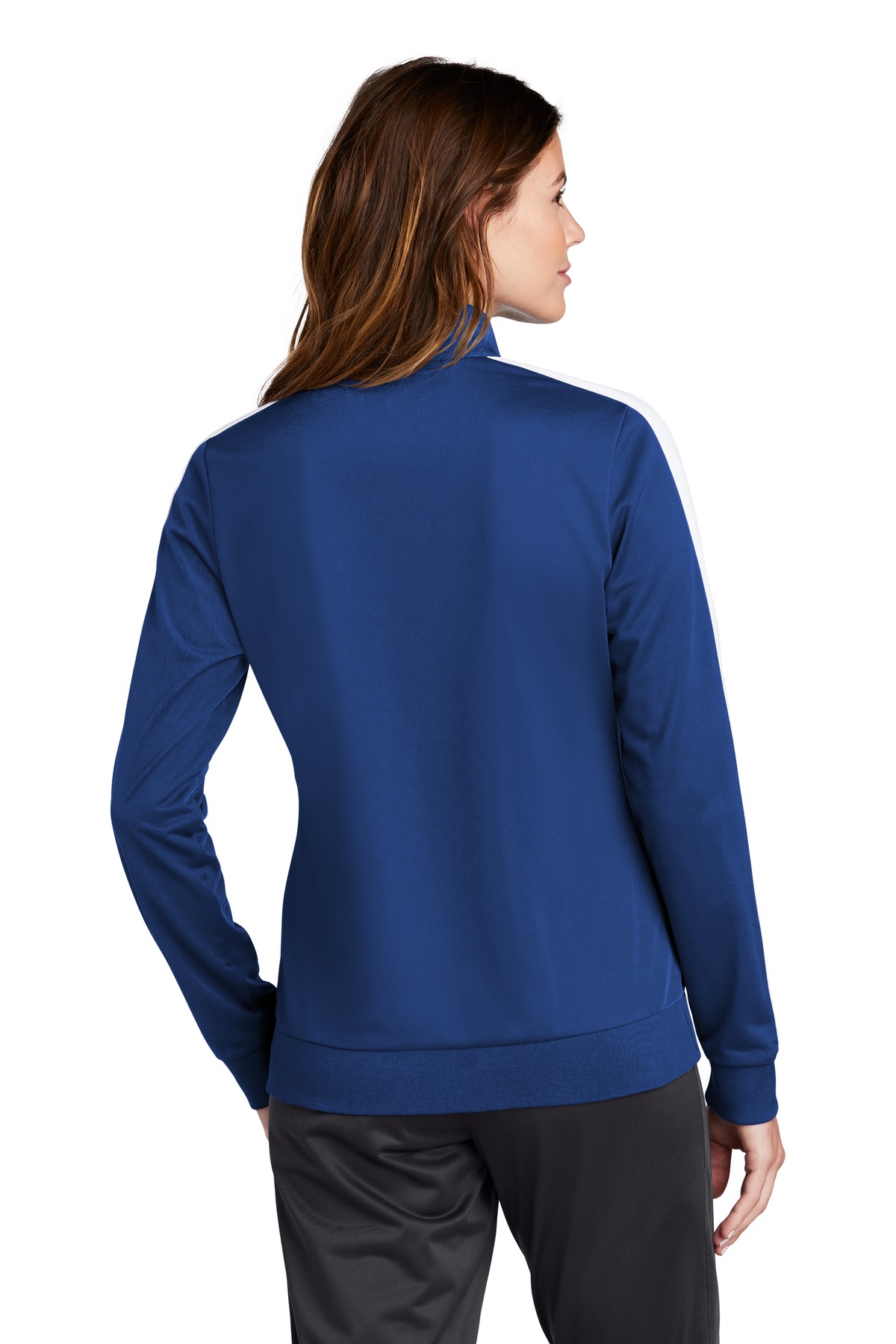 Sport-Tek Women's Tricot Sleeve Stripe Track Jacket. LST94 31