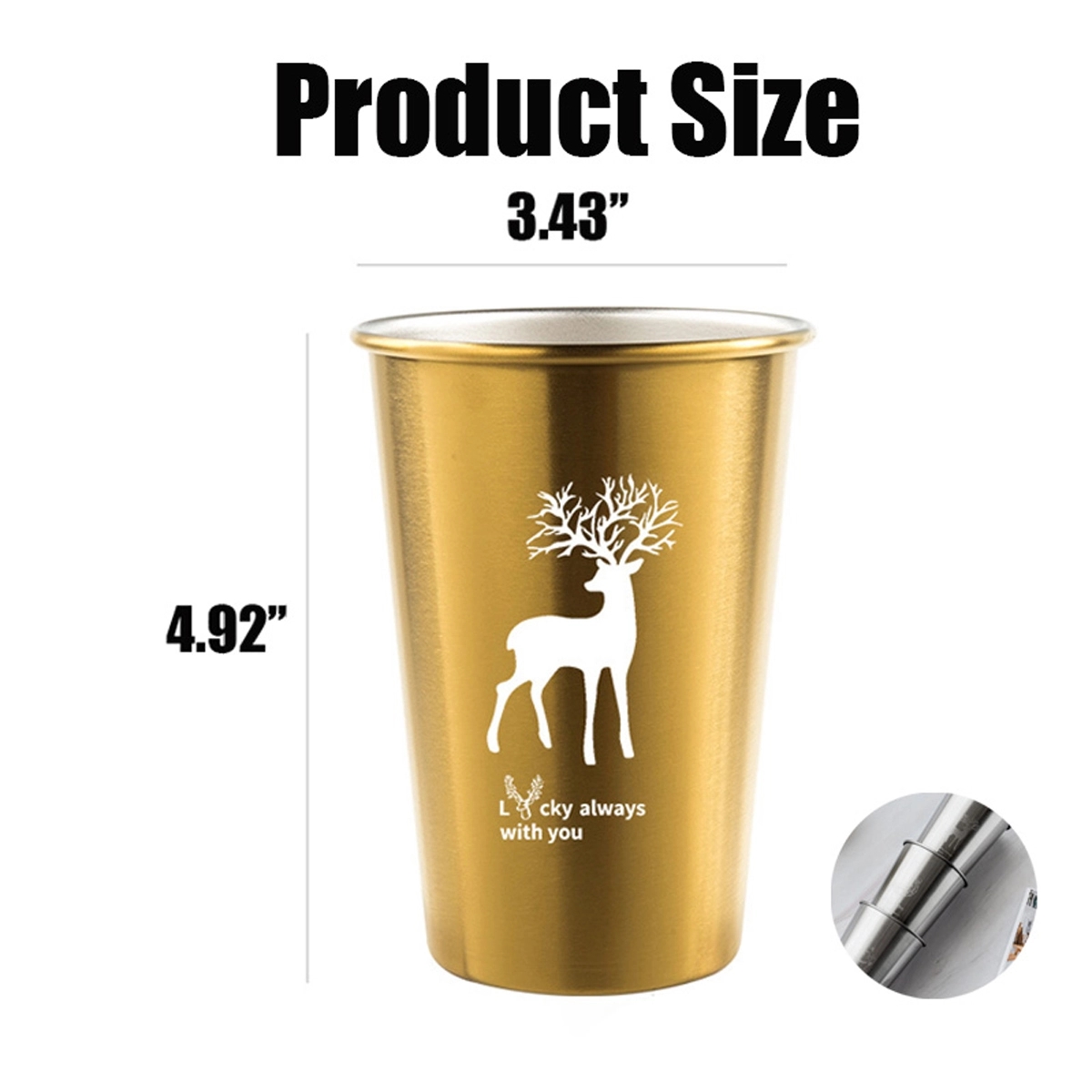 Custom 16oz Unbreakable Stainless Steel Pint Cups 2