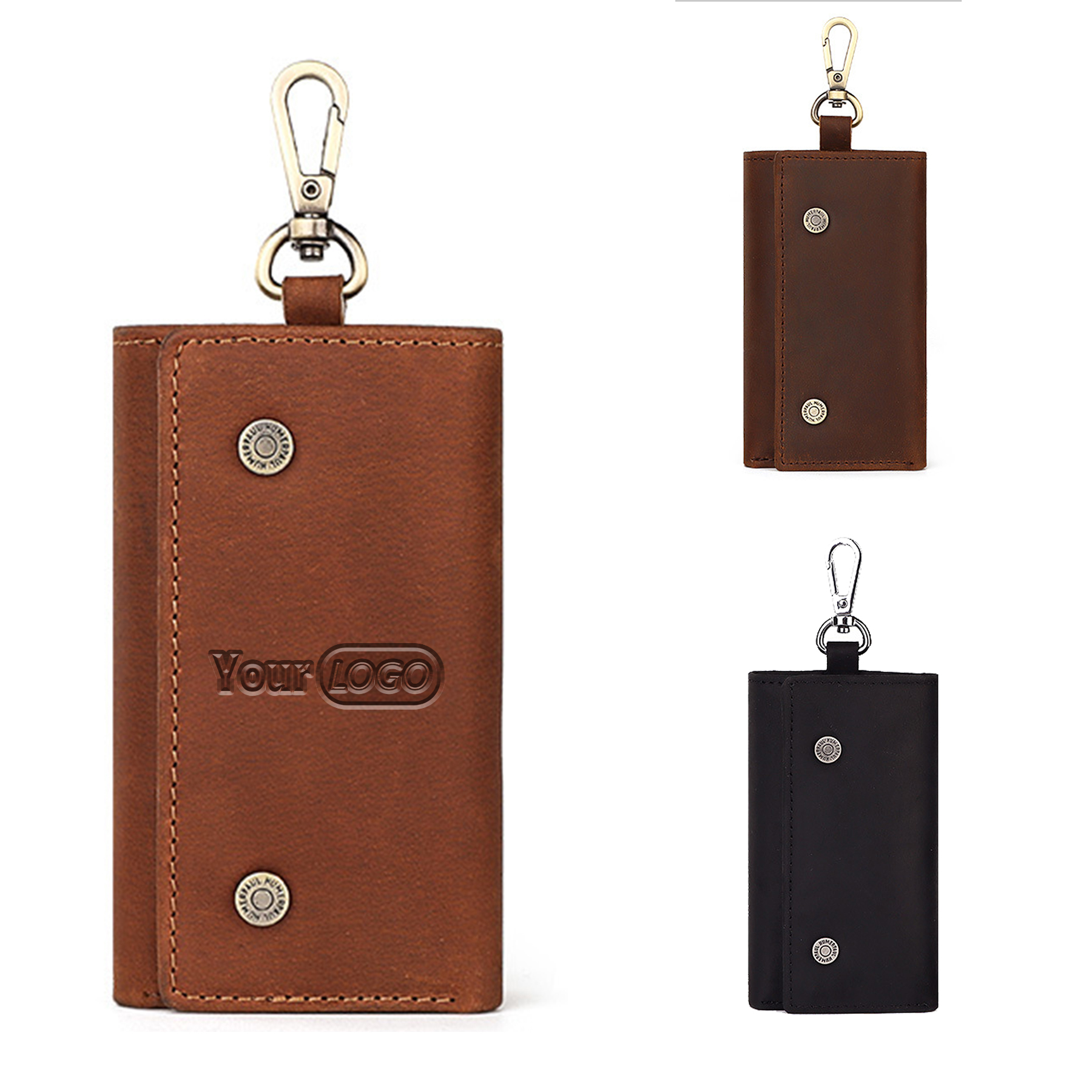 genuine leather keychain wallet 7