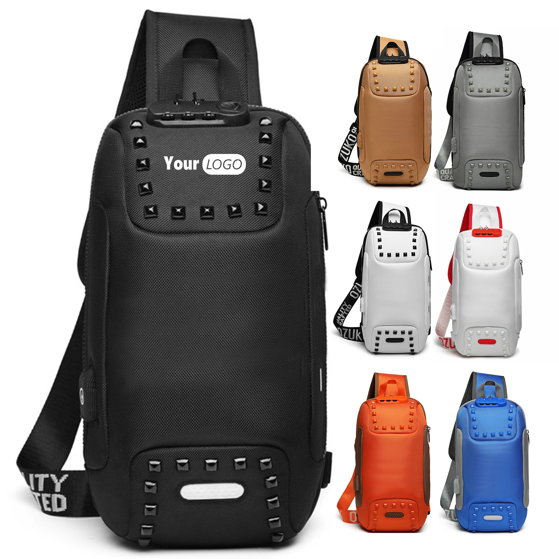 Oxford Men Sling Backpack Anti Theft Crossbody Shoulder Bag 6