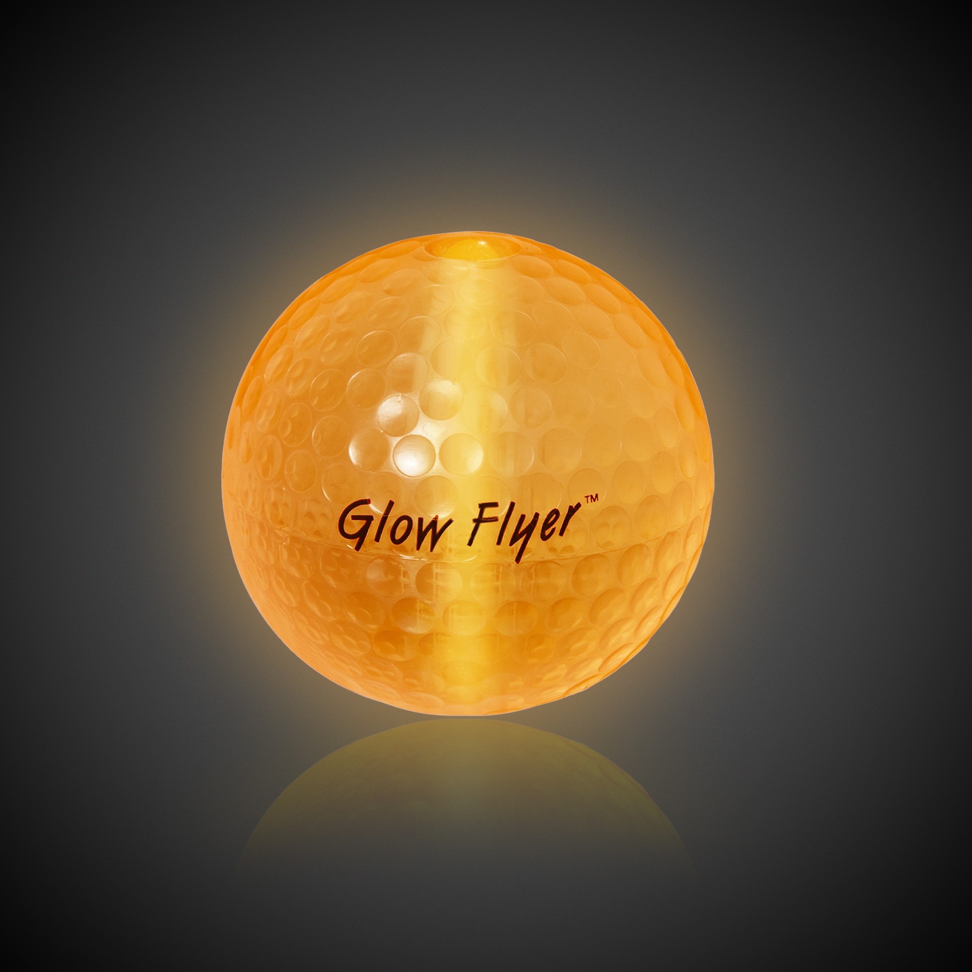 ORANGE GLOW FLYER GOLF BALL (with a 1 1/2'' Jumbo Lightstick) 1