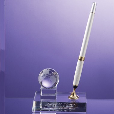 GLOBE PEN SET CRYSTAL 1