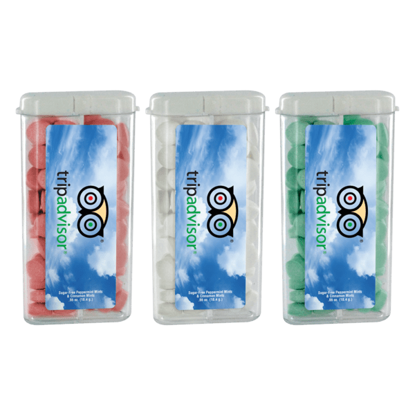 Sugar Free Mints in a Rectangular Flip-Top Dual Dispenser 12