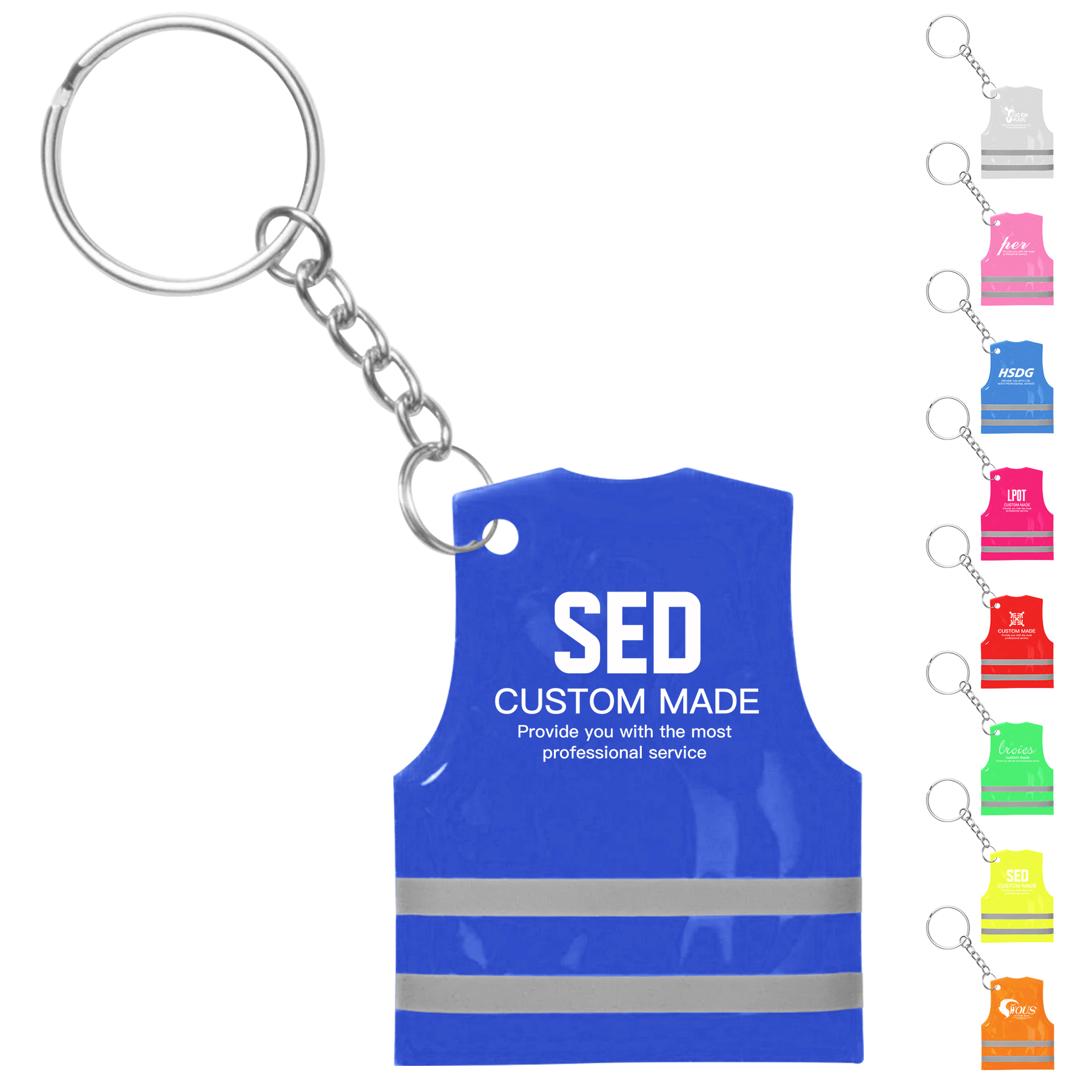 PVC Reflect Safety Vest Key Chain 8