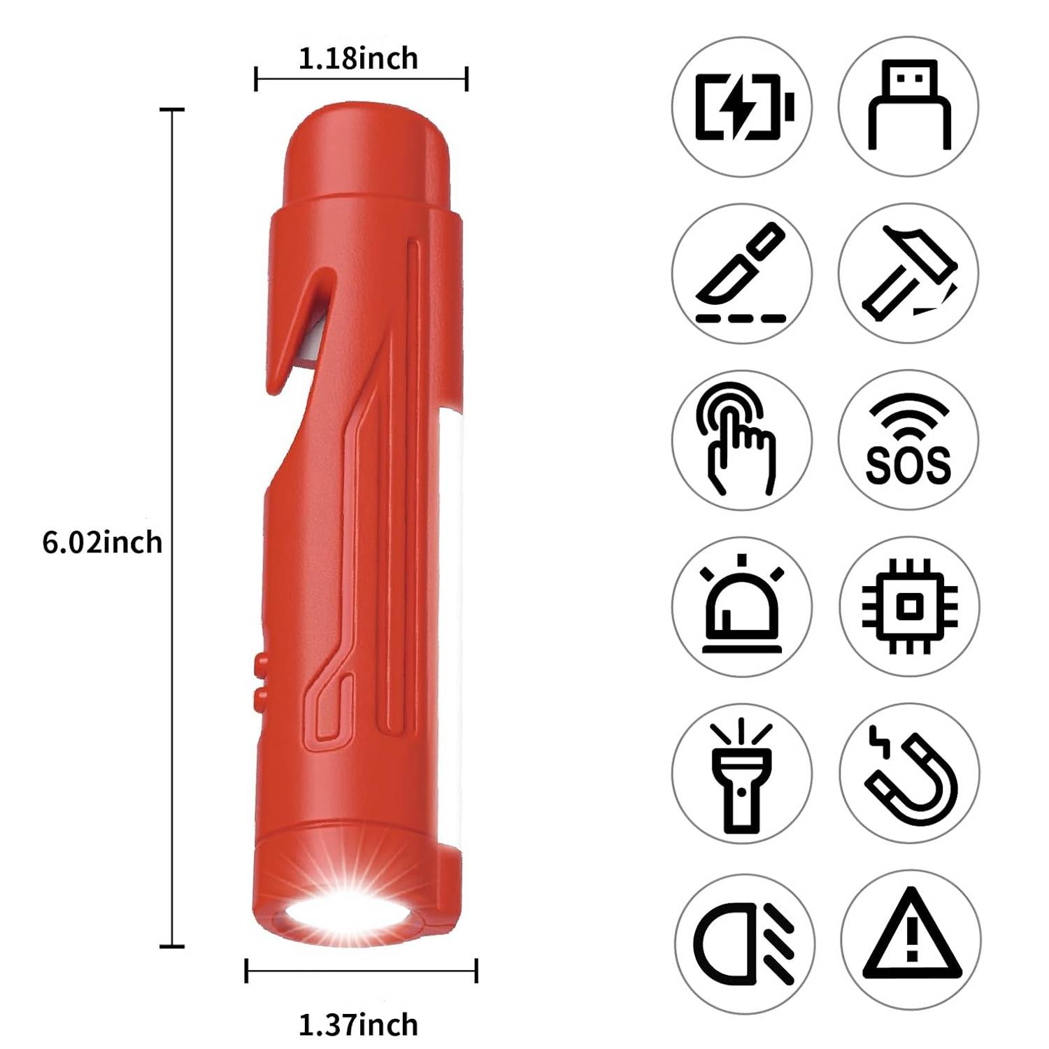 Emergency Safety Flashlight - Window Breaker & Strobe Light 5