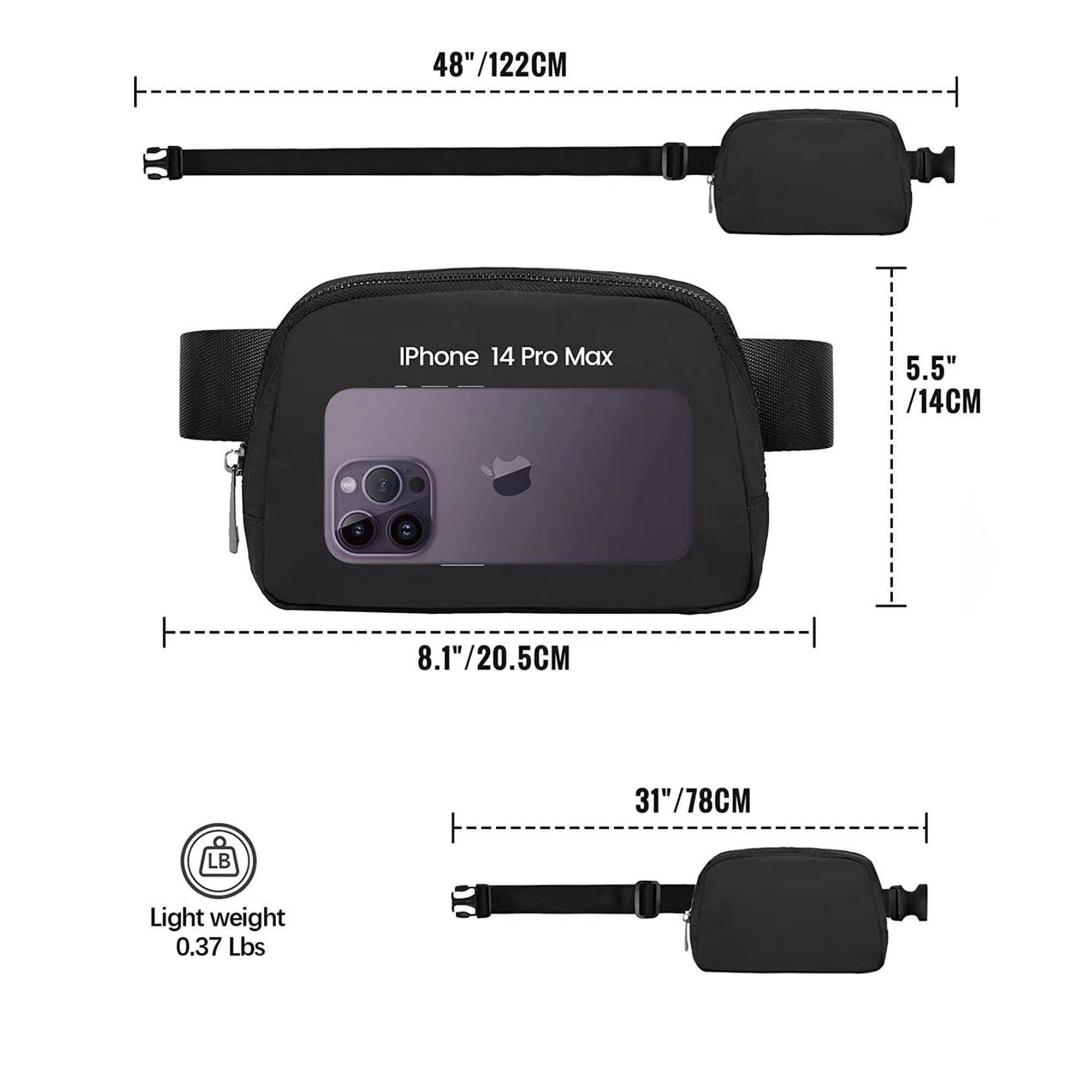 Unisex Mini Belt Bag With Adjustable Strap 9