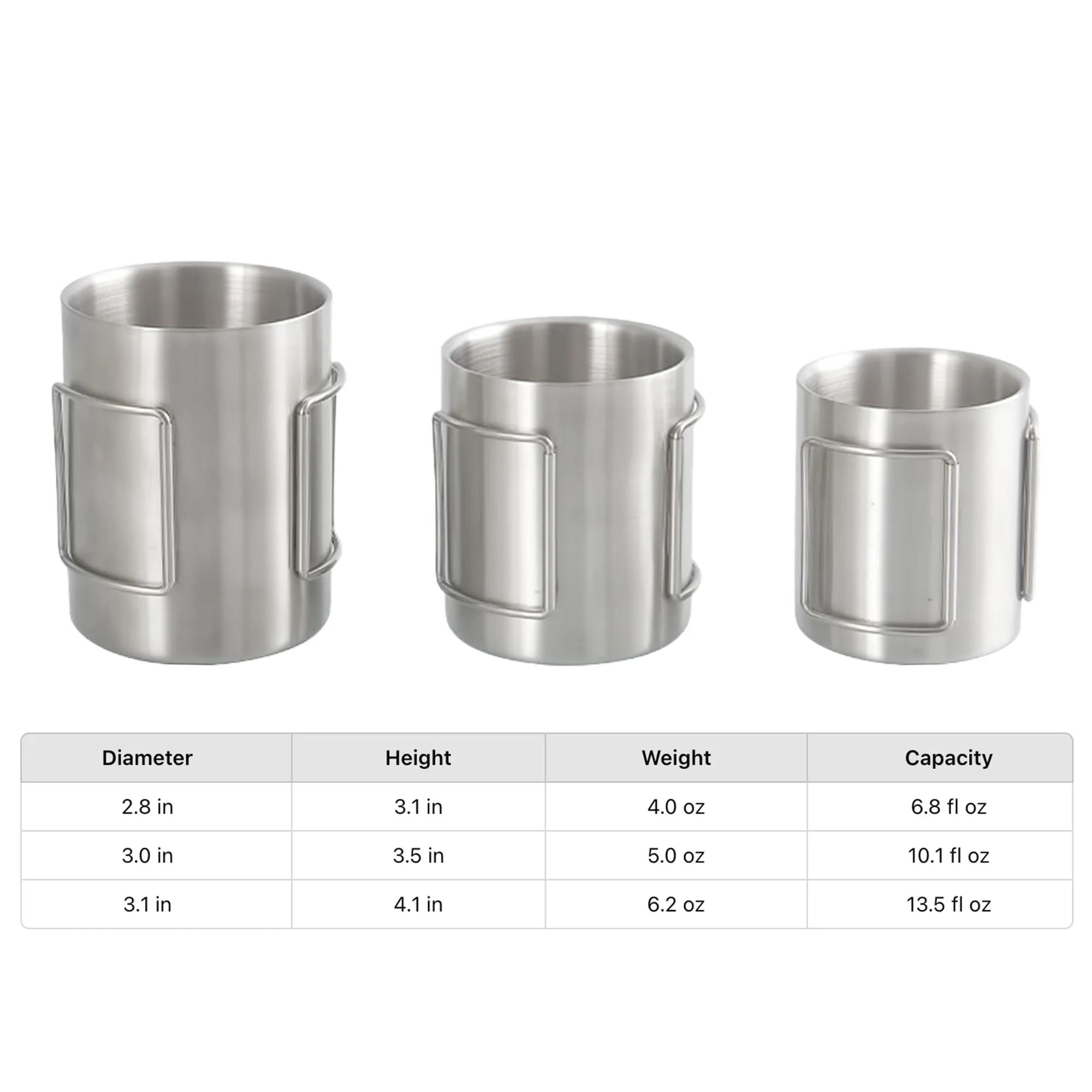 Double Wall Stainless Steel Mug with Folding Handle, custom water bottle with logo imprint 4