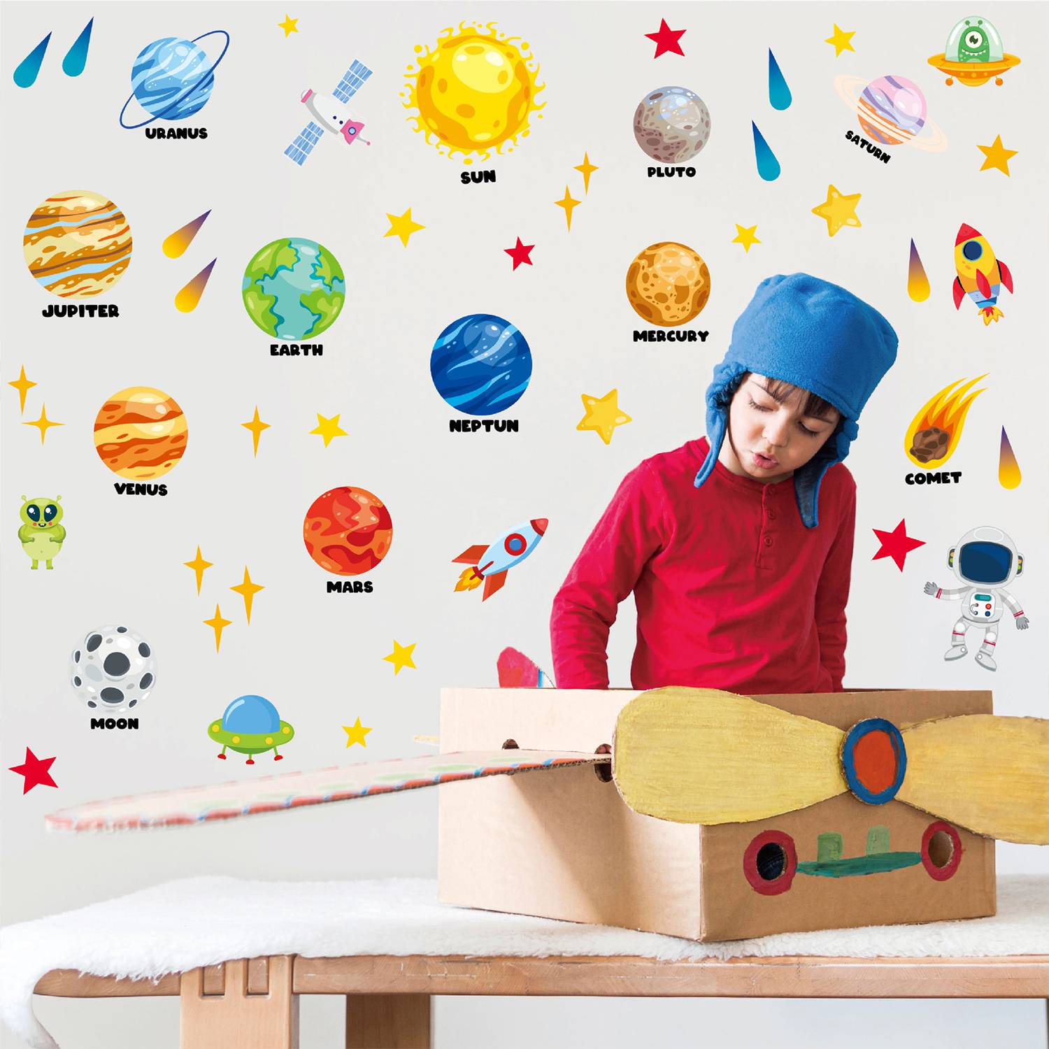Decals Wall Stickers Removable Planets in The Space 5