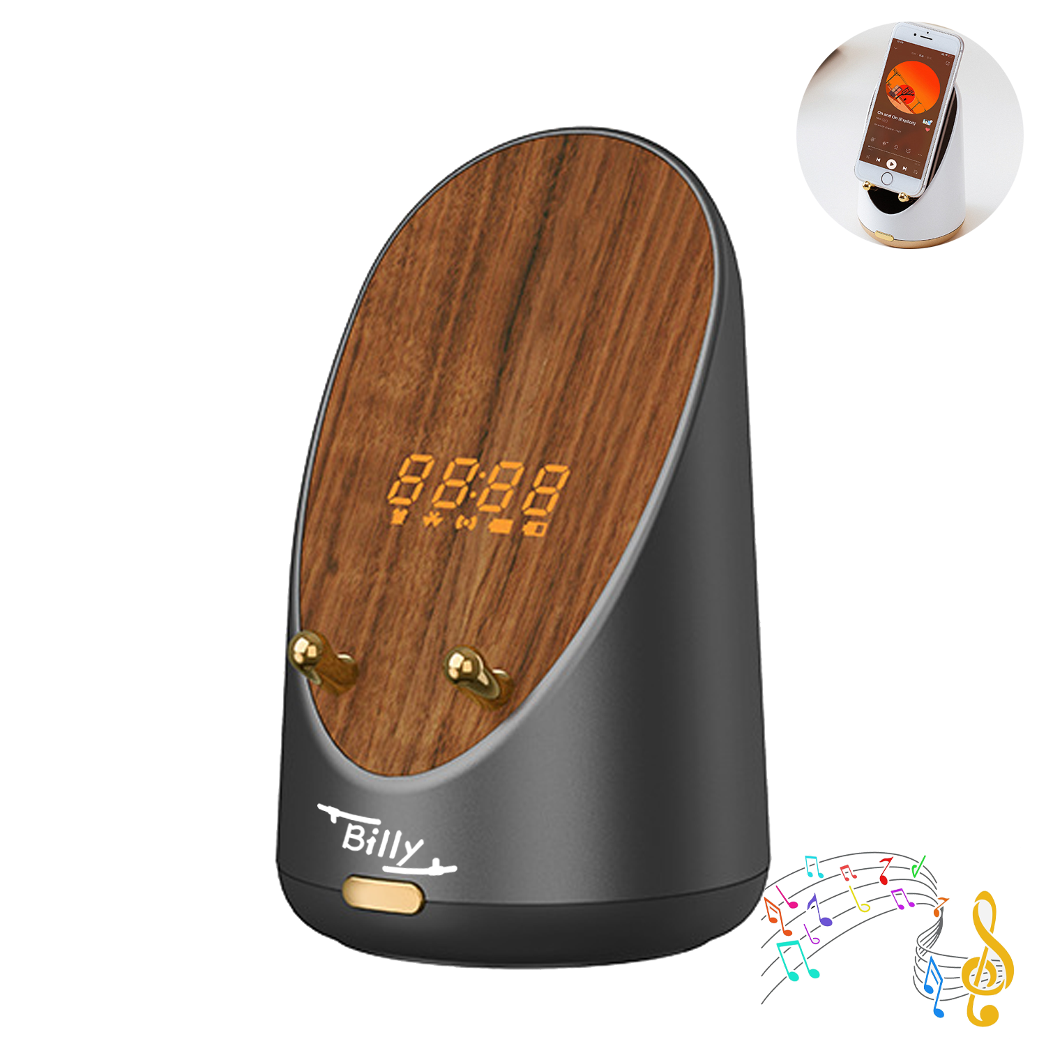 Retro Bluetooth Speaker Smartphone Holder 5