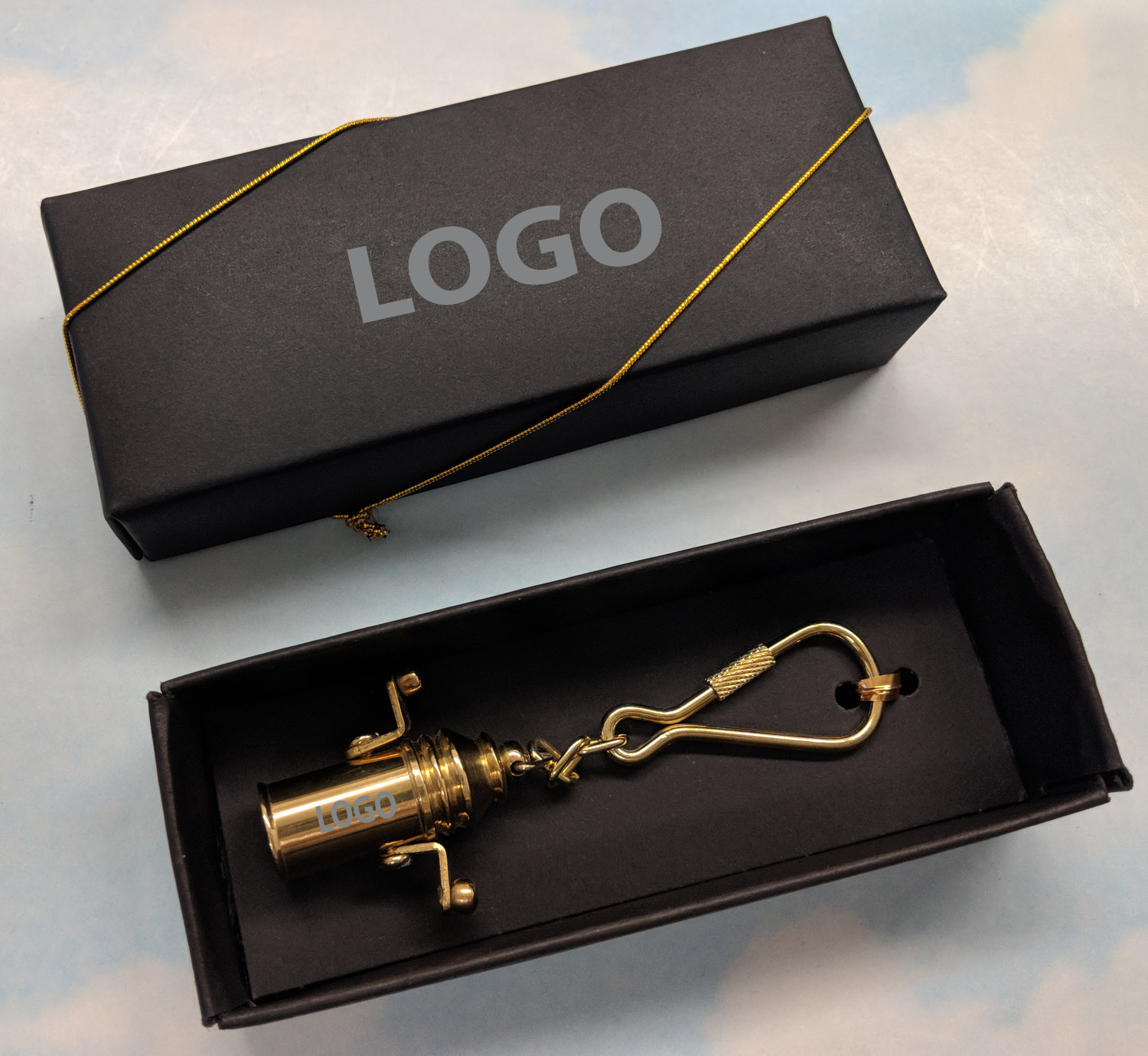 Brass Nautical Binnacle Key Chain in Gift Box 2