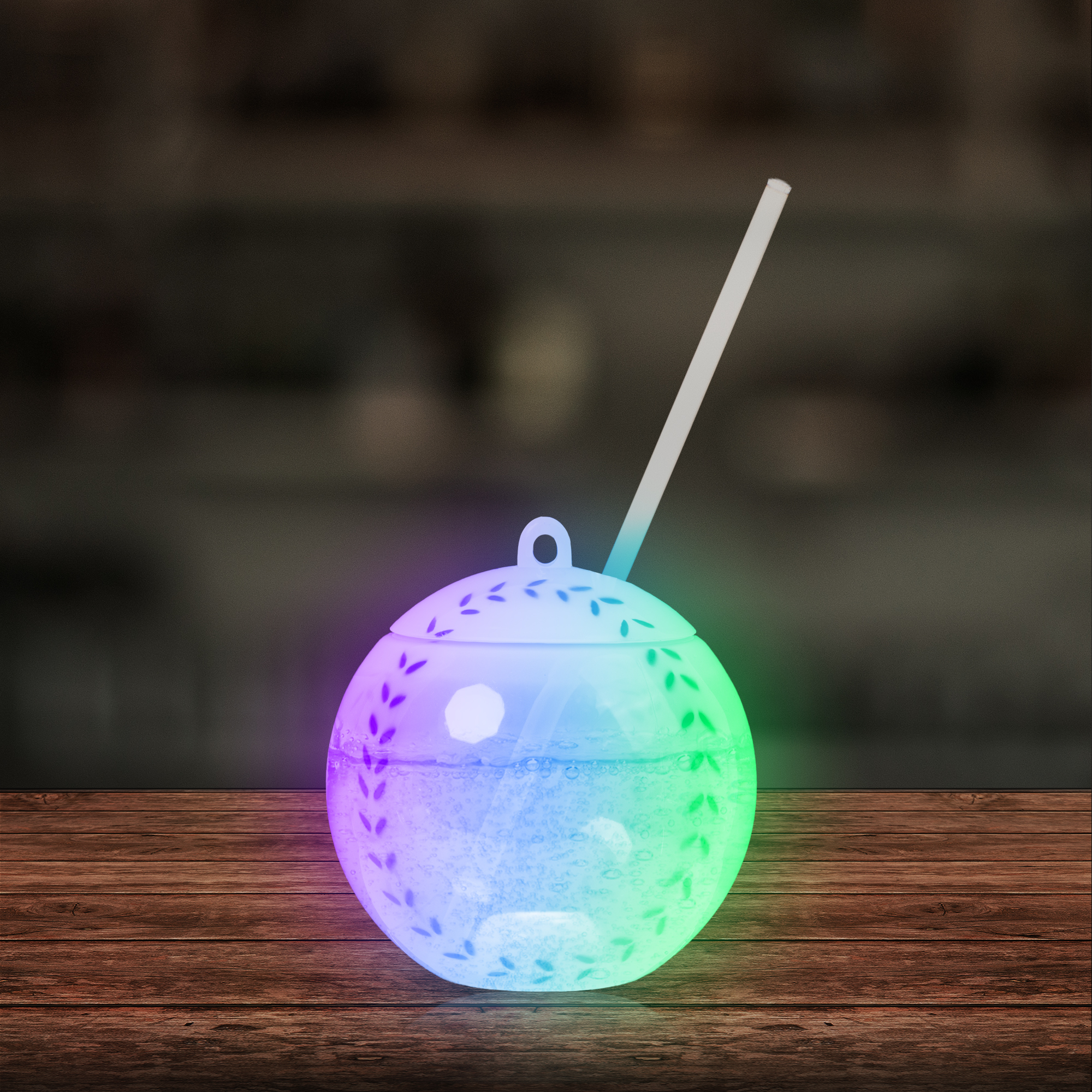 Light Up Baseball Cup with Lid and Straw 11
