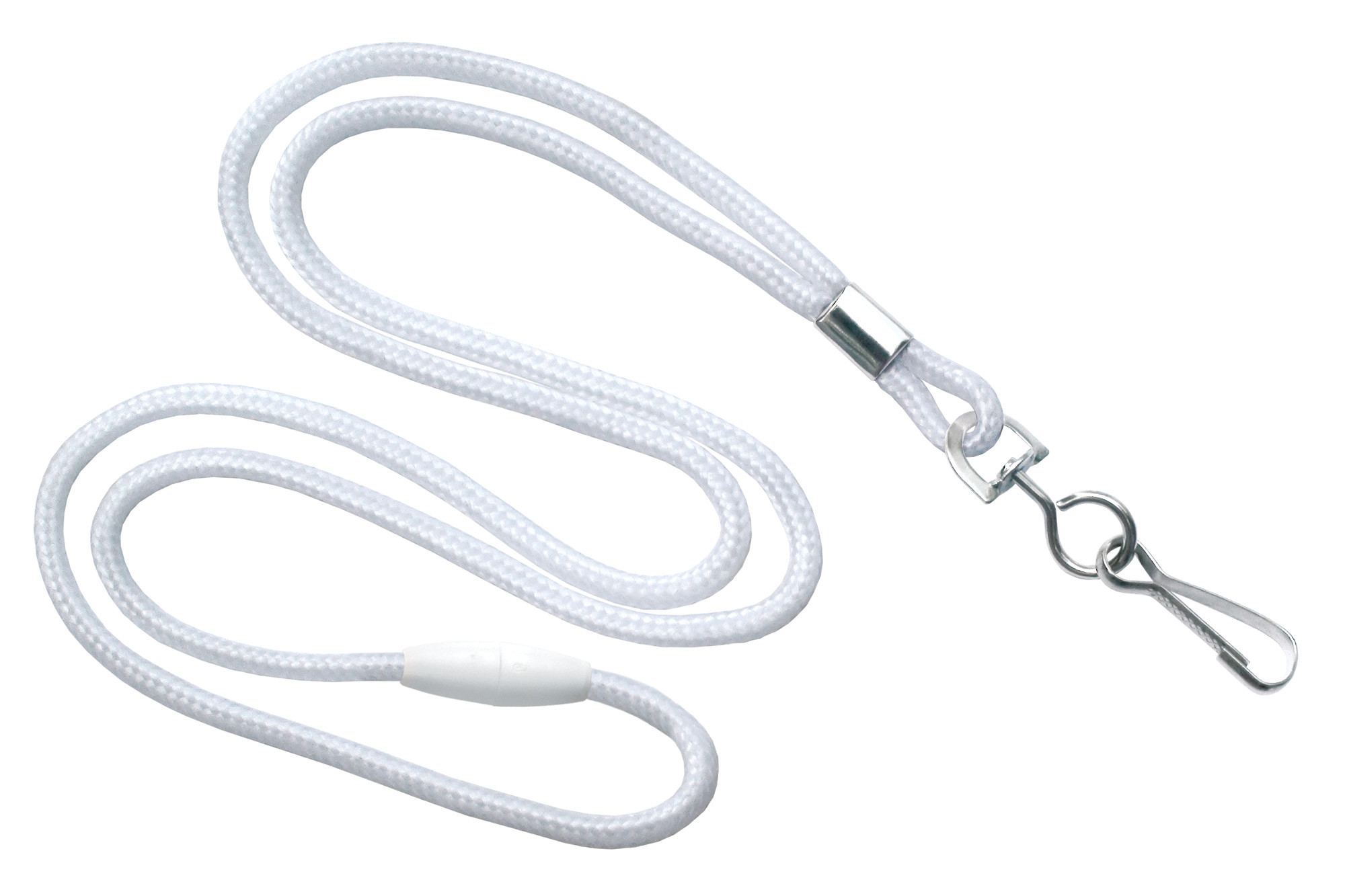 1/8" Breakaway Blank Lanyard w/Swivel Hook (White) 1