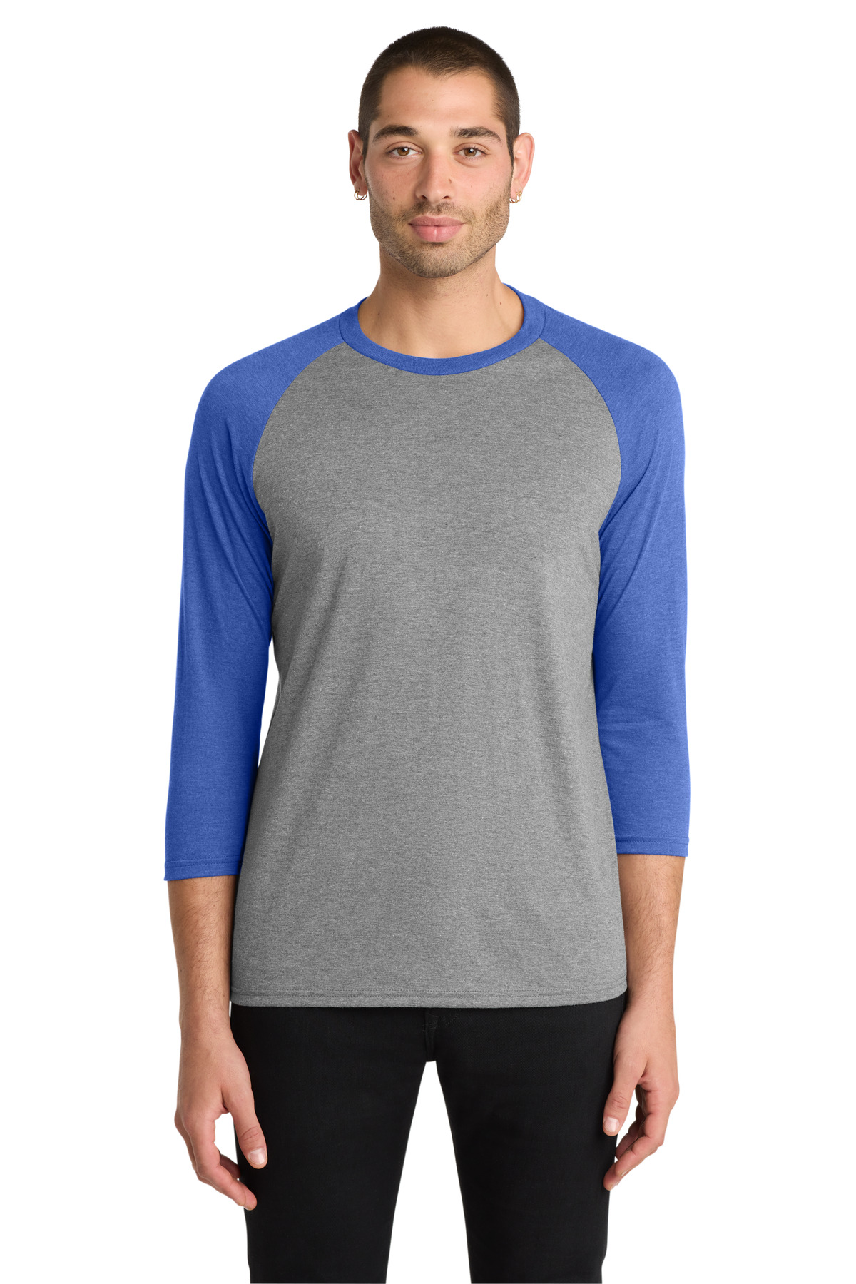 District Perfect Tri 3/4-Sleeve Raglan. DM136 71