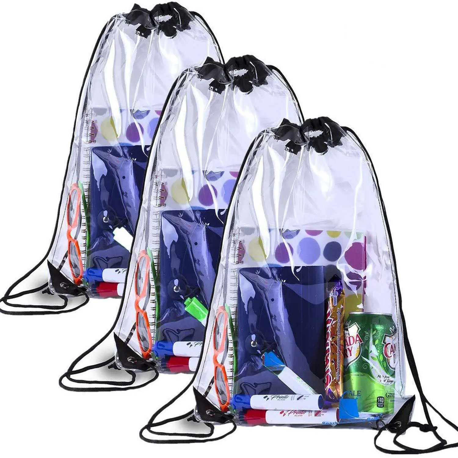 Clear Vinyl Drawstring Backpack Bag 5