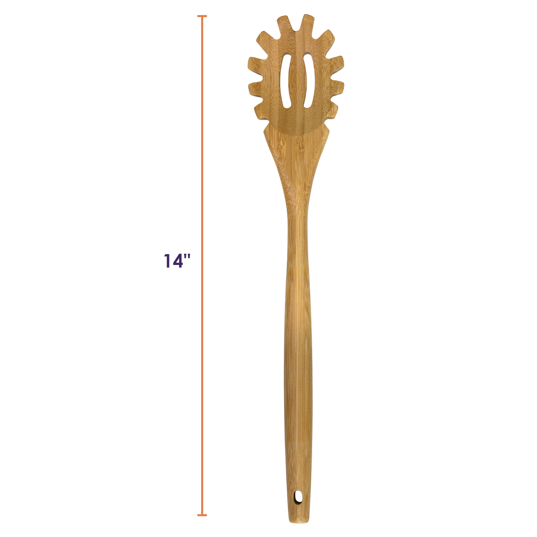 14" Bamboo Spaghetti Server Lambootensil 4