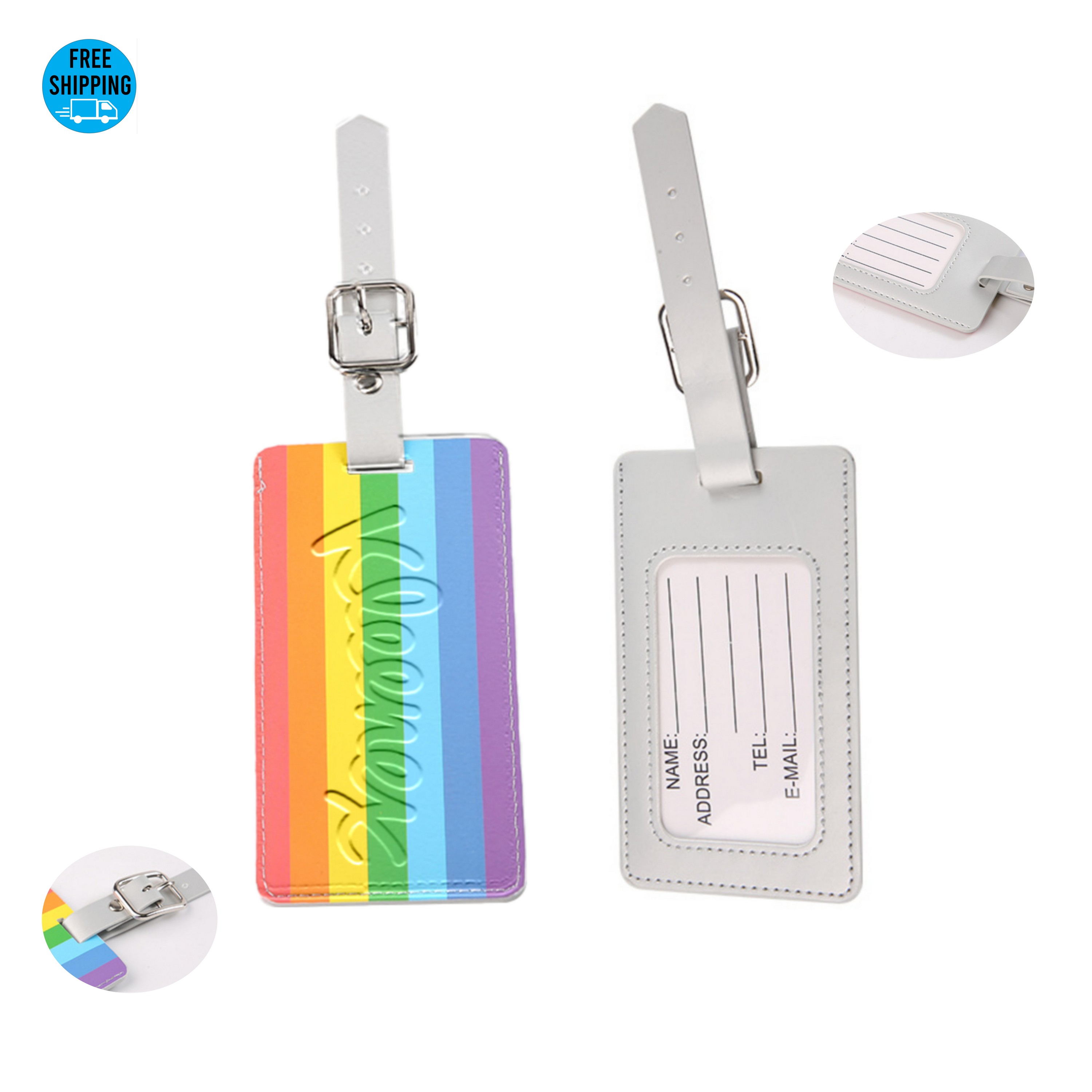 Rainbow Debossed Luggage Tag 3
