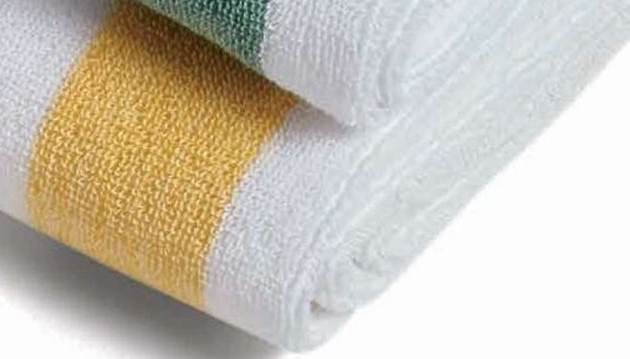 Cabana Premium White Cotton w/Yellow Stripe Towel 2