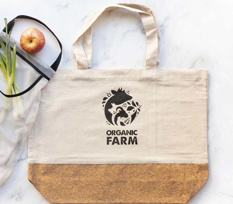 Linen and Cork Tote Bag, custom tote bag with logo imprint 3