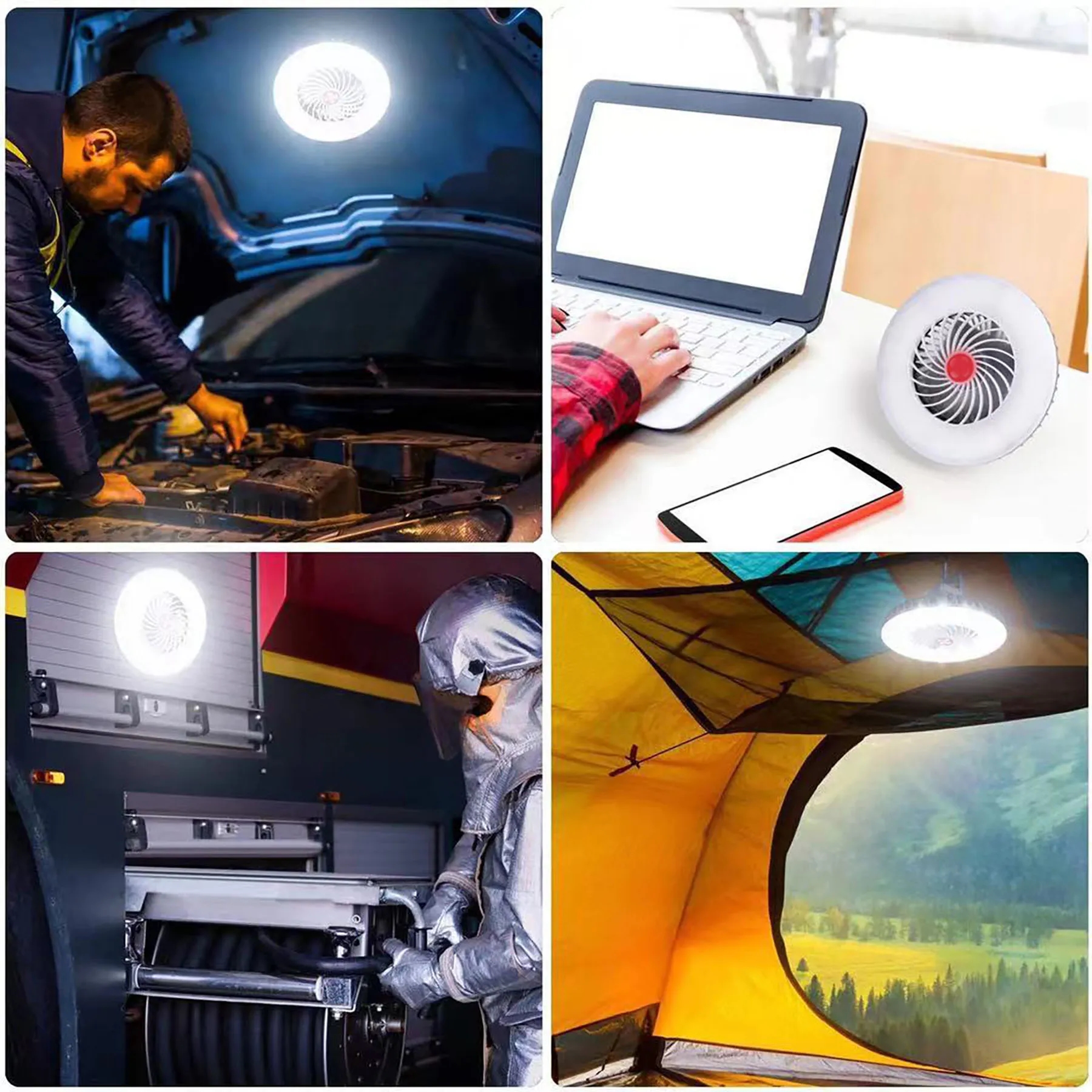 Portable Camping Fan with LED Lantern 4
