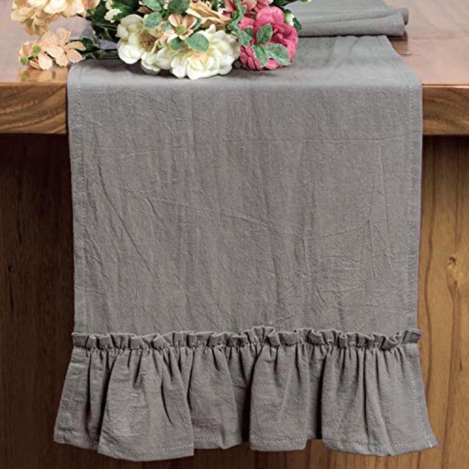Homes Cotton Linen Table Runner Machine Washable 2
