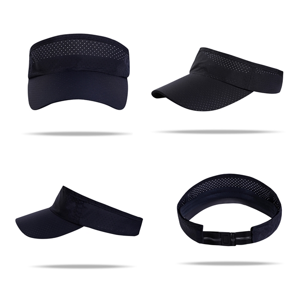 Stock Solid Color Quick Dry Poly Visor, Elastic Back 11