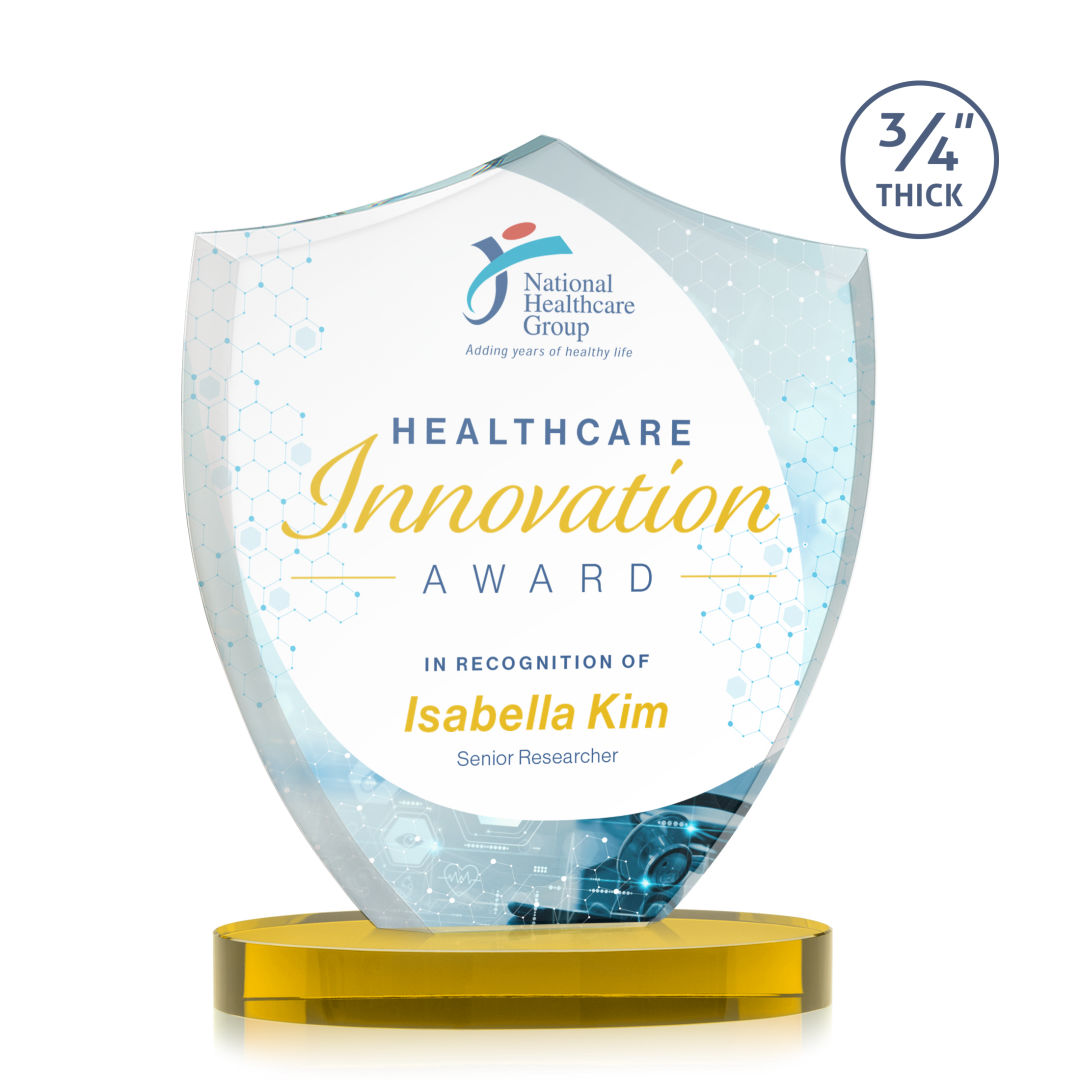 Scudo Shield VividPrint™ Award on Alberton Base - Gold