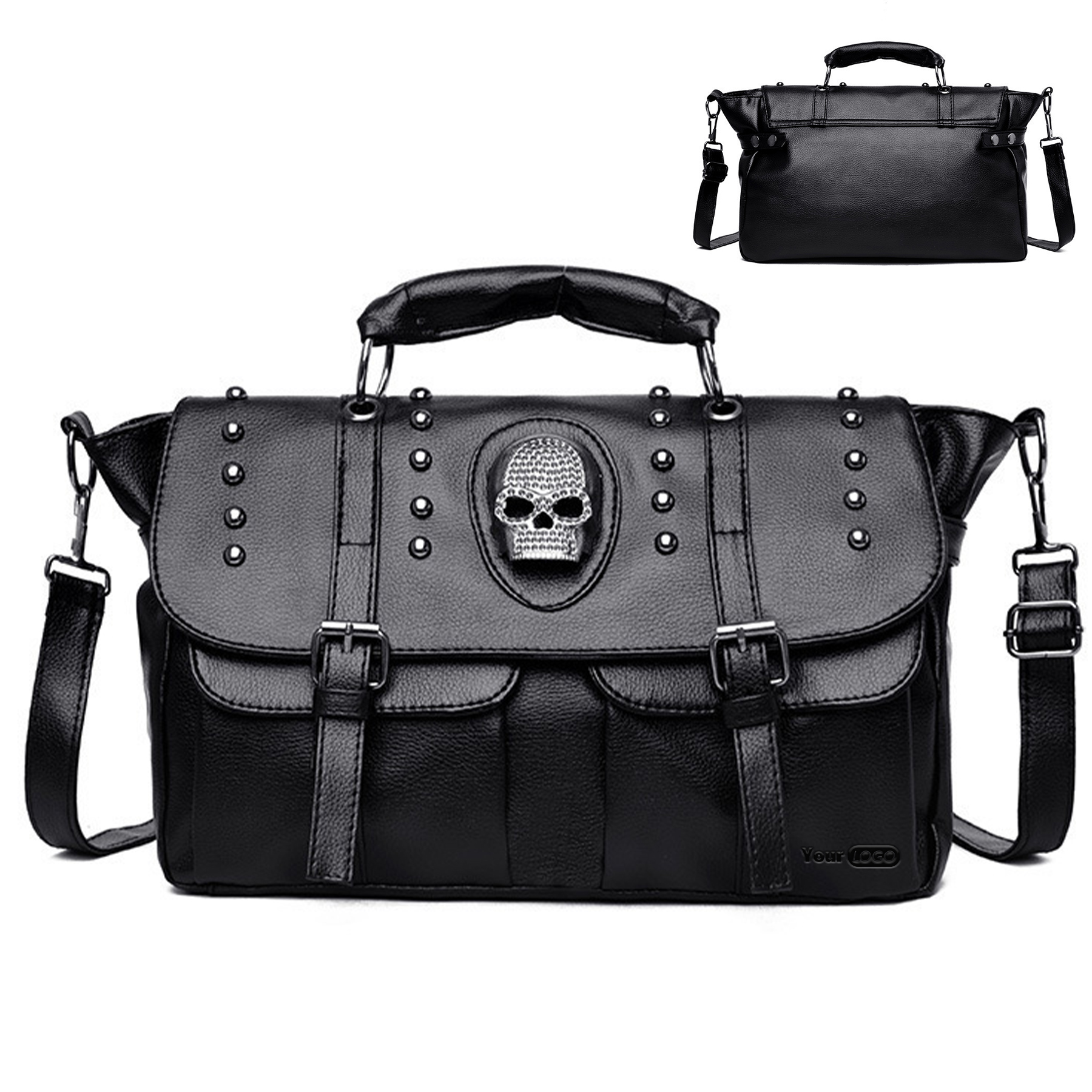 PU Punk vintage shoulder biker diagonal bag 3