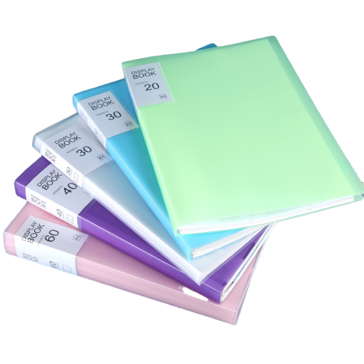 Factory price A4 20 sheets office plastic stationery clear file folder 7