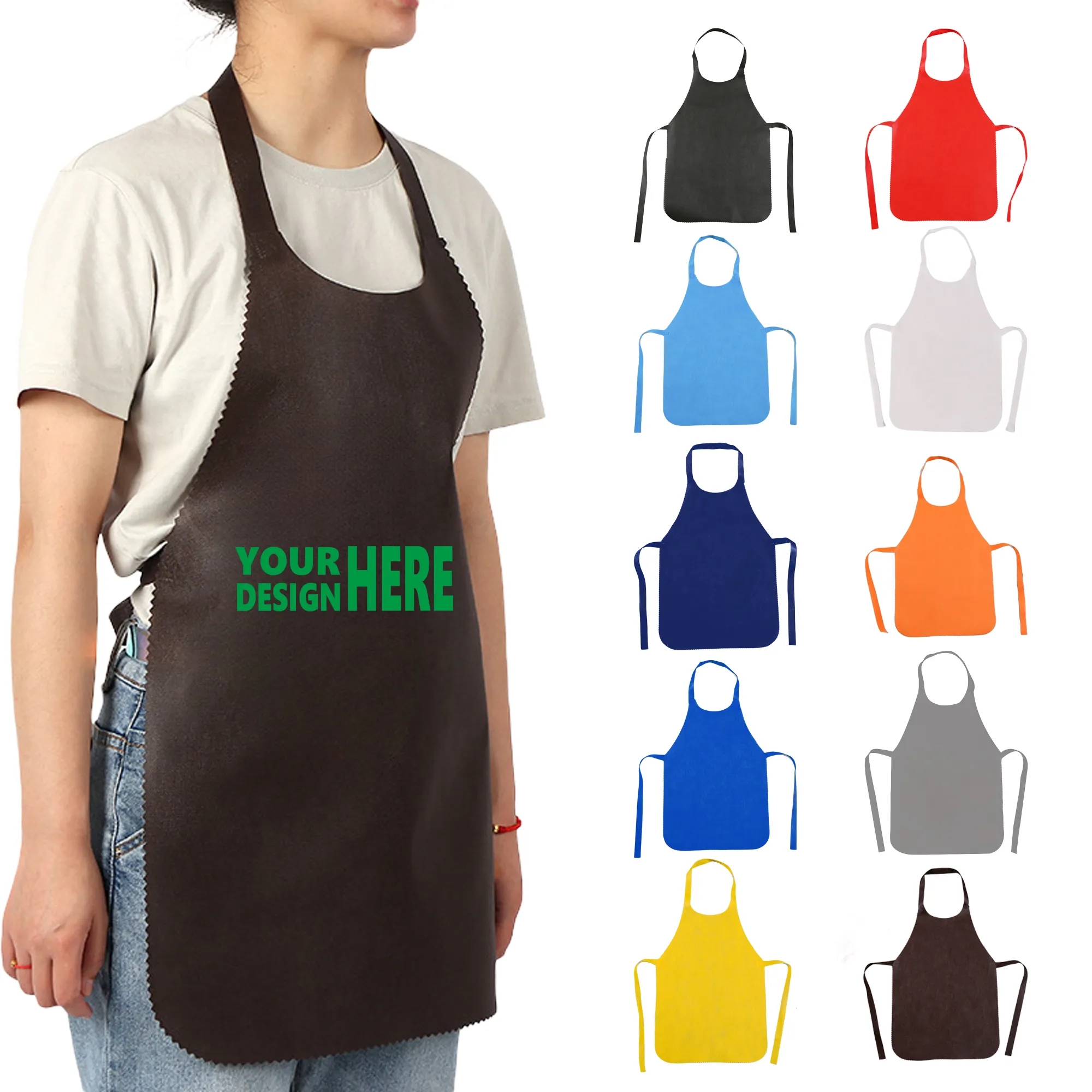 Disposable Non-Woven Apron MOQ 100PCS 7