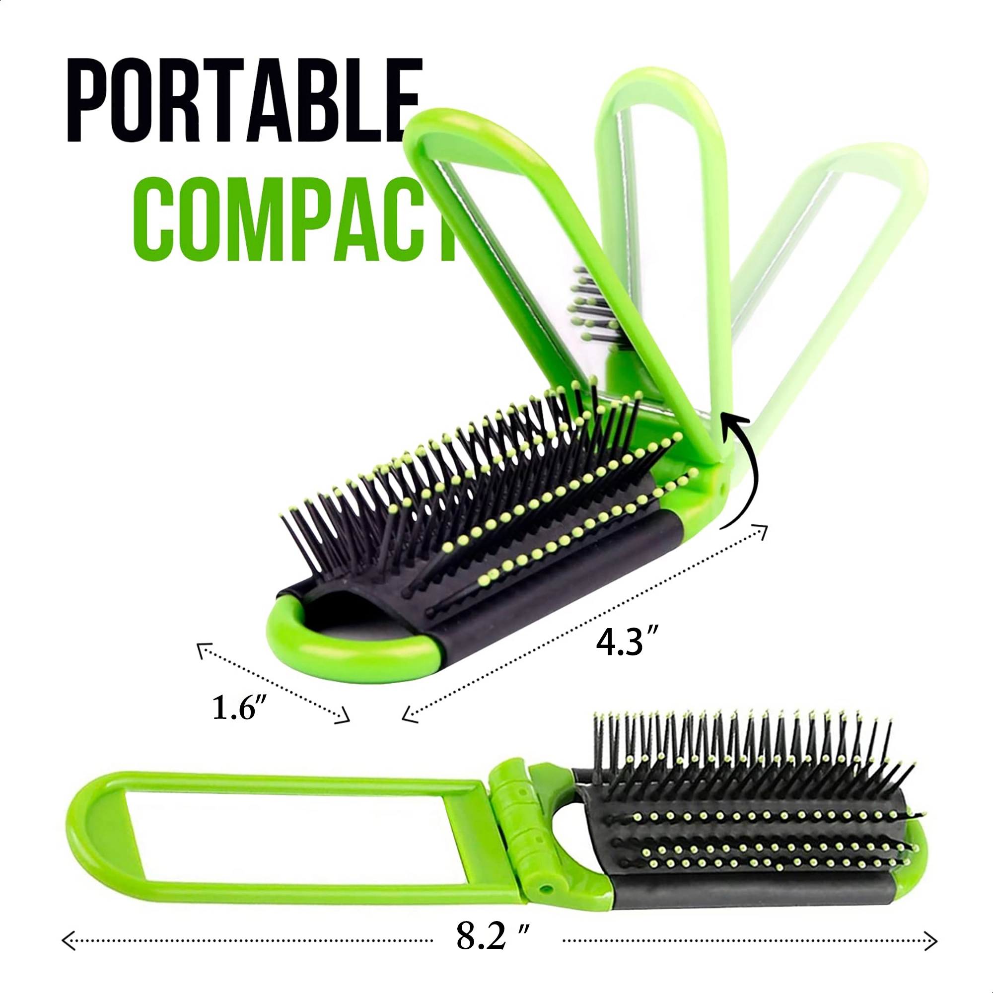 Folding Hair Comb With Mirror 5