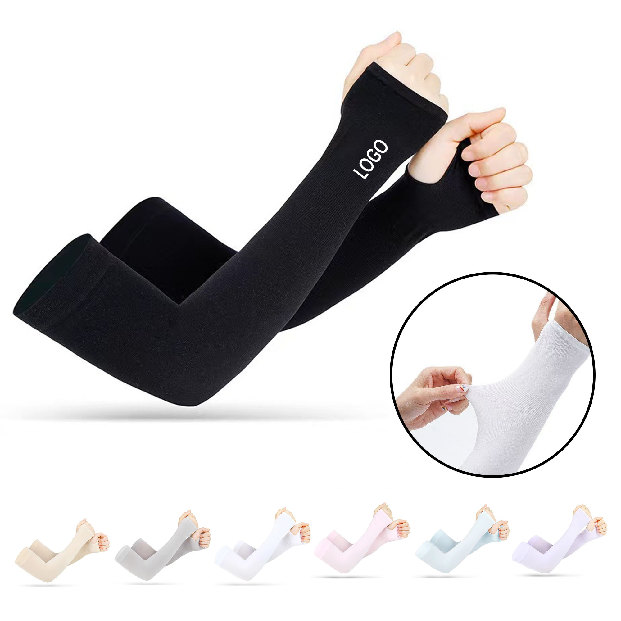 Ice Silk Sun Protection Sleeves With Thumb Hole 3