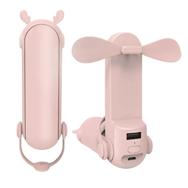 Portable Folding USB Power Bank Charging Small Fan 4