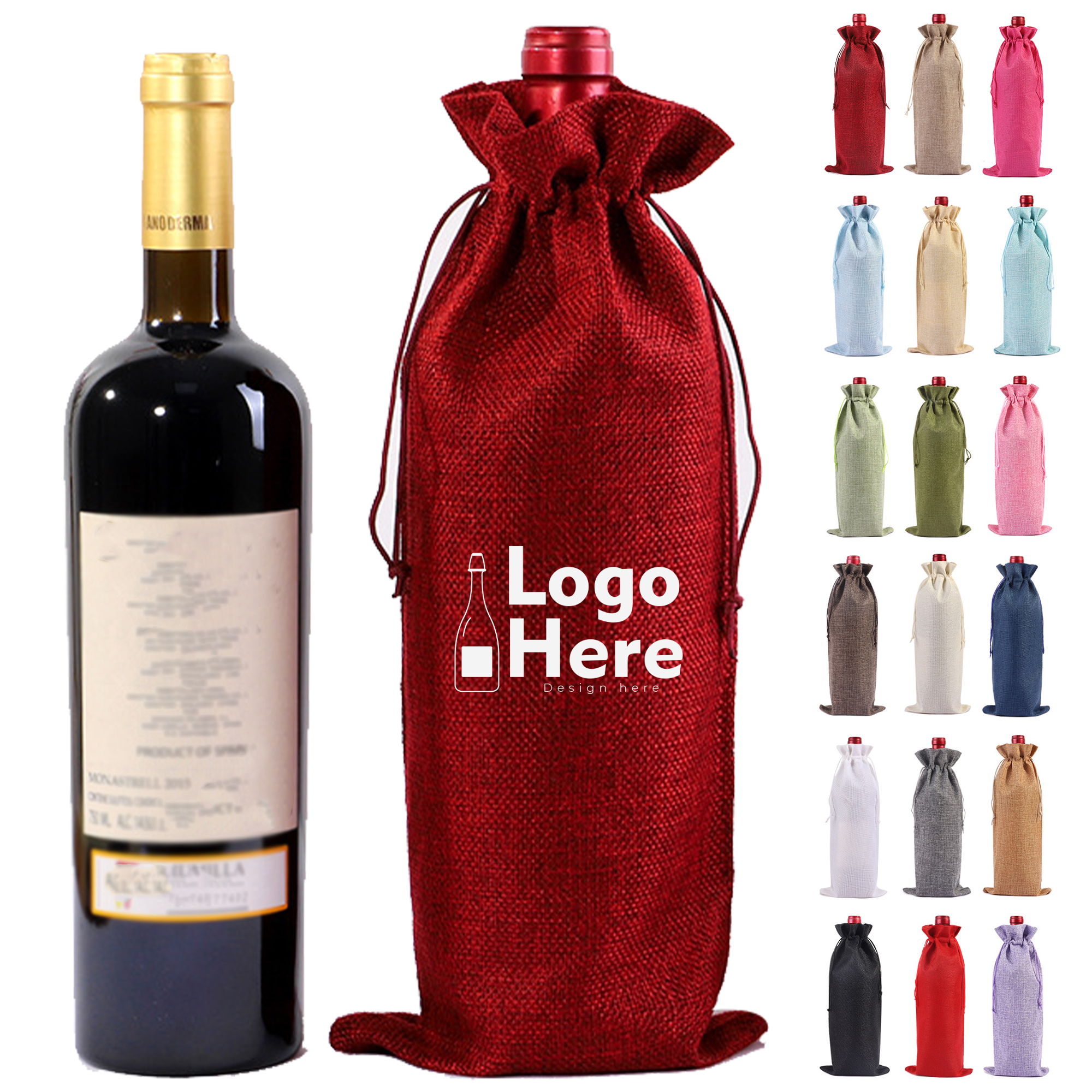 Linen Wine Bag ?C Multiple Colors Available 4
