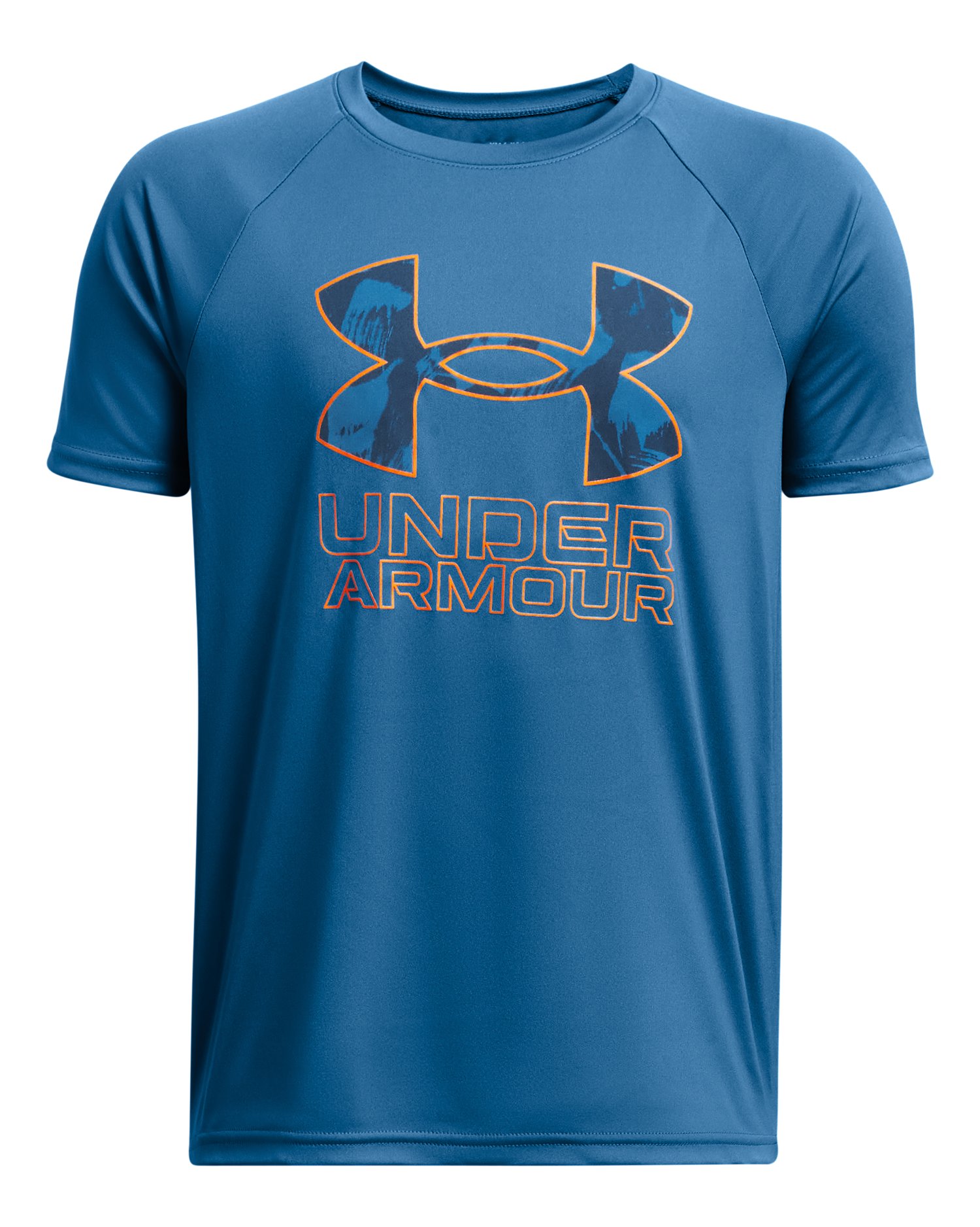 UA Tech Hybrid Print Fill Boys' Short Sleeve 28