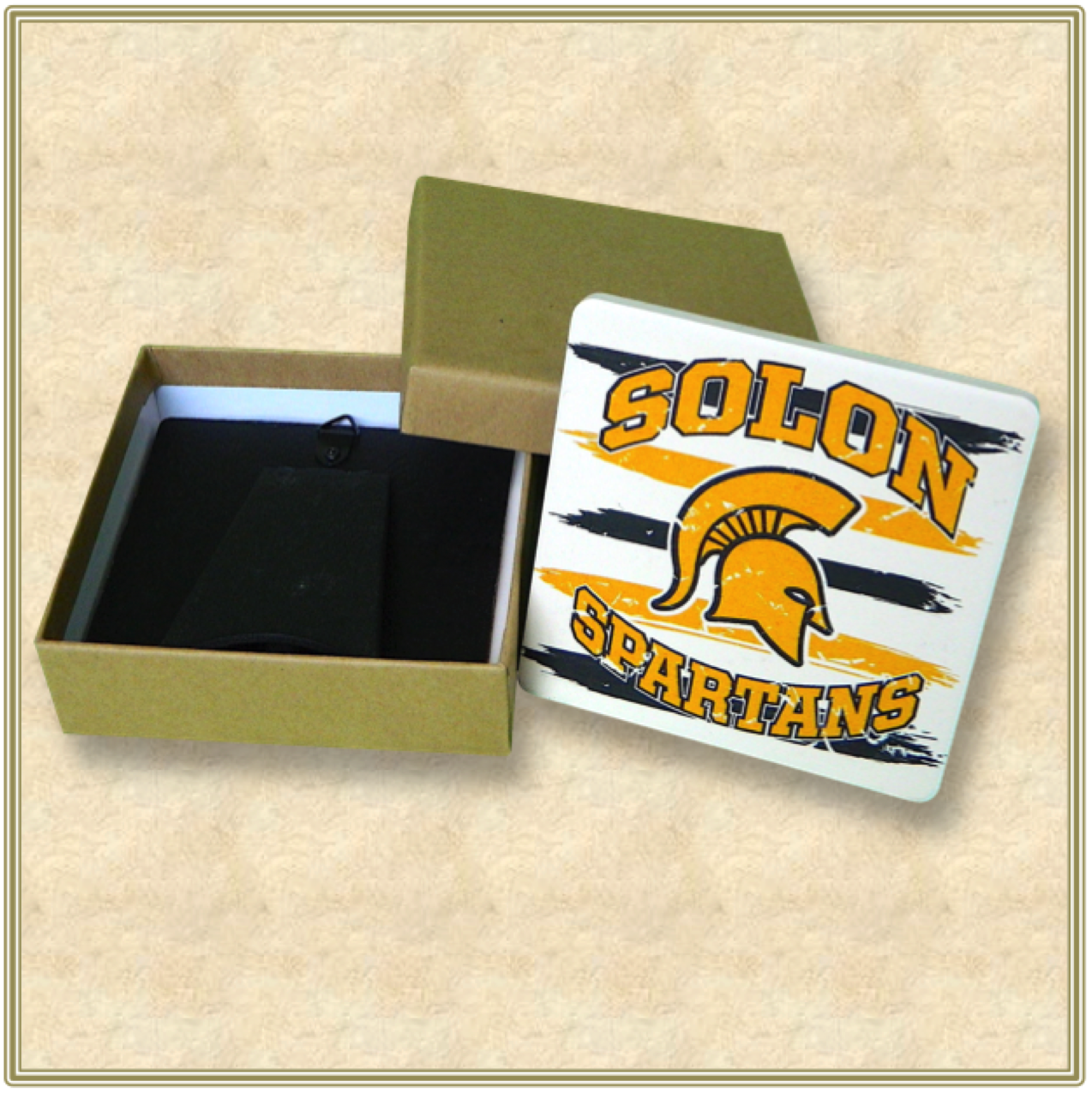 2 Custom Square Stone Coasters with Easel Backing - Basic Print 3