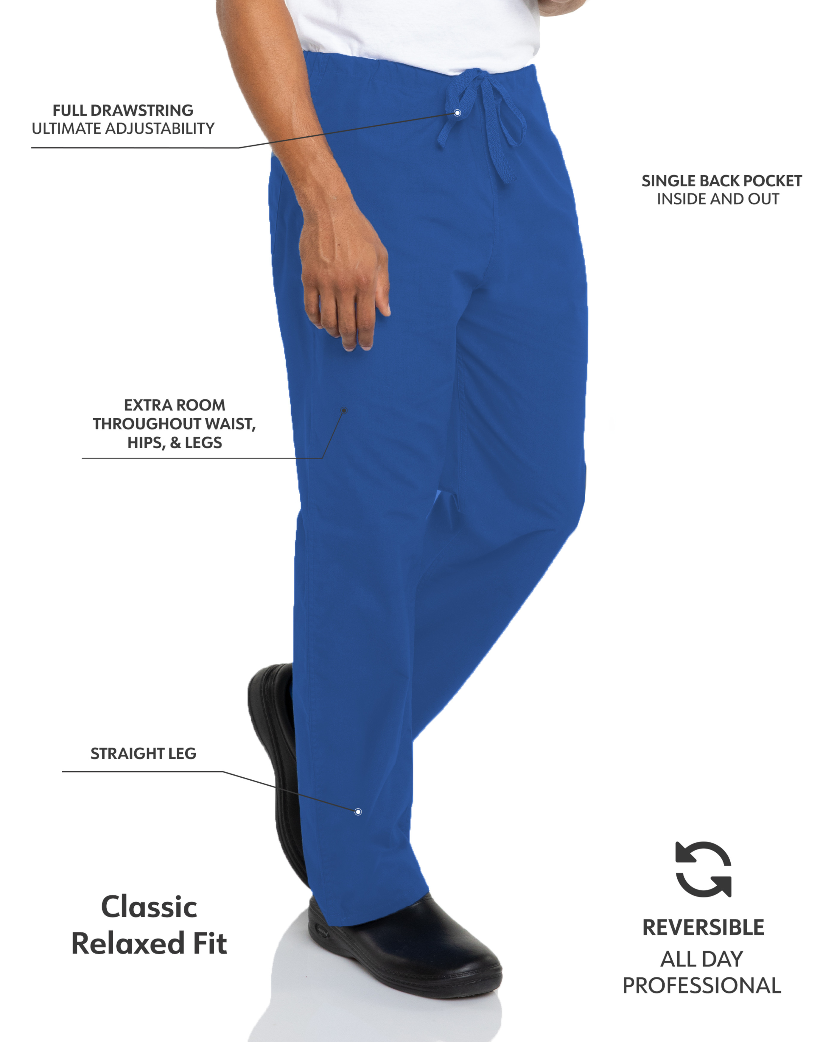 Landau - Essentials - Unisex One-Pocket Reversible High-Rise Waist Pant 38