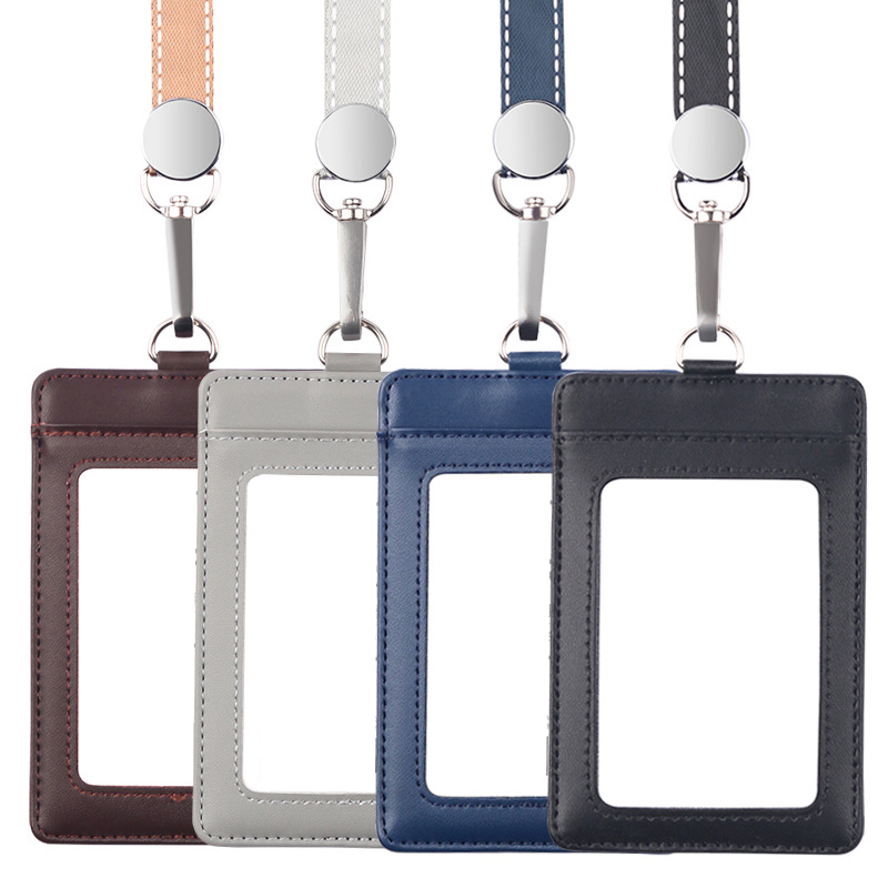 Leather ID Badge Holder with Lanyard 4
