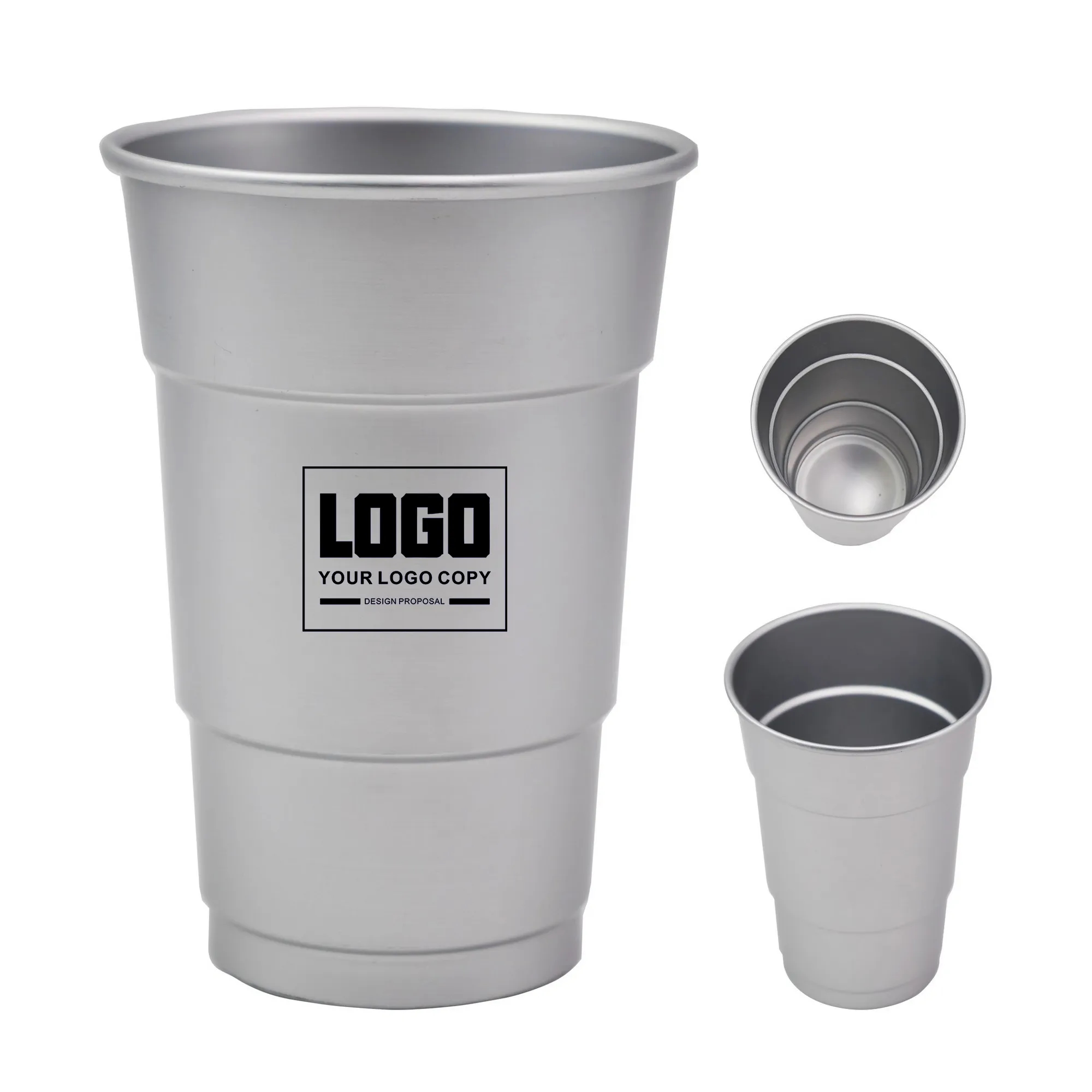 17oz Reusable Aluminum Cups MOQ 100pcs 2