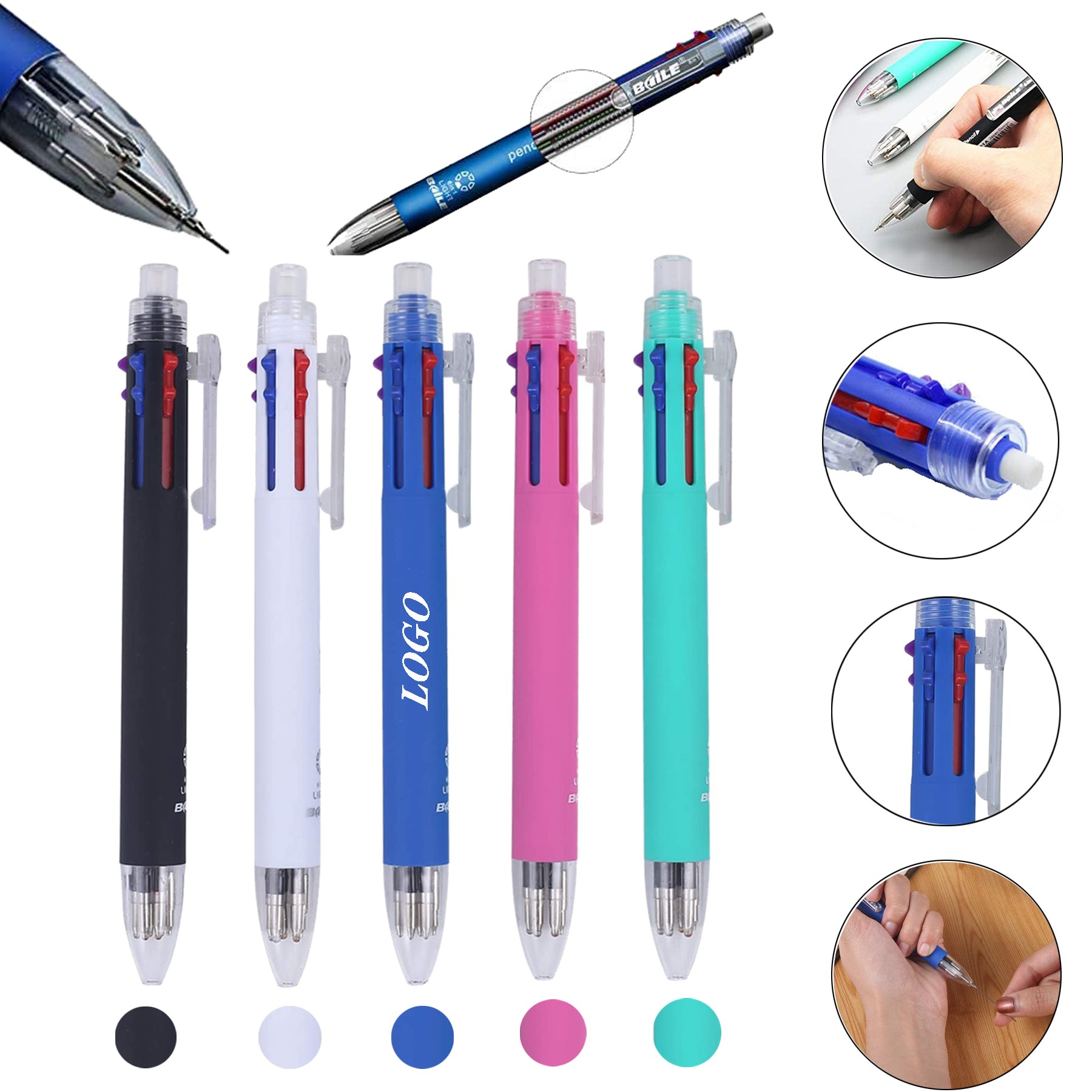 5 in 1 Pens 5 Color Ballpoint & 0.5 Mm Mechanical Pencil 1