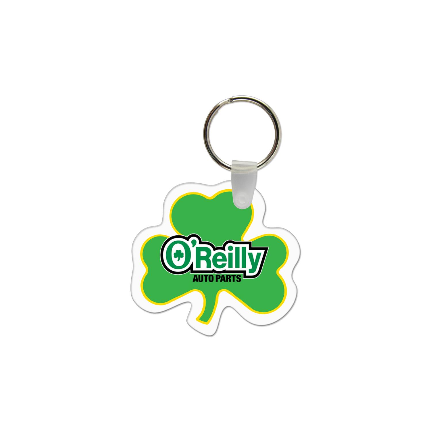 Shamrock Shaped USA Made Vinyl Keychain 1