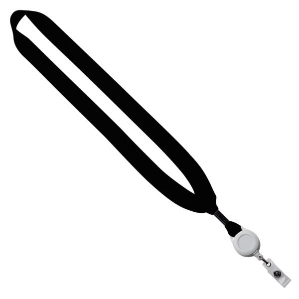 3/4" Cotton Lanyard with Metal Crimp & Retractable Badge Reel 19