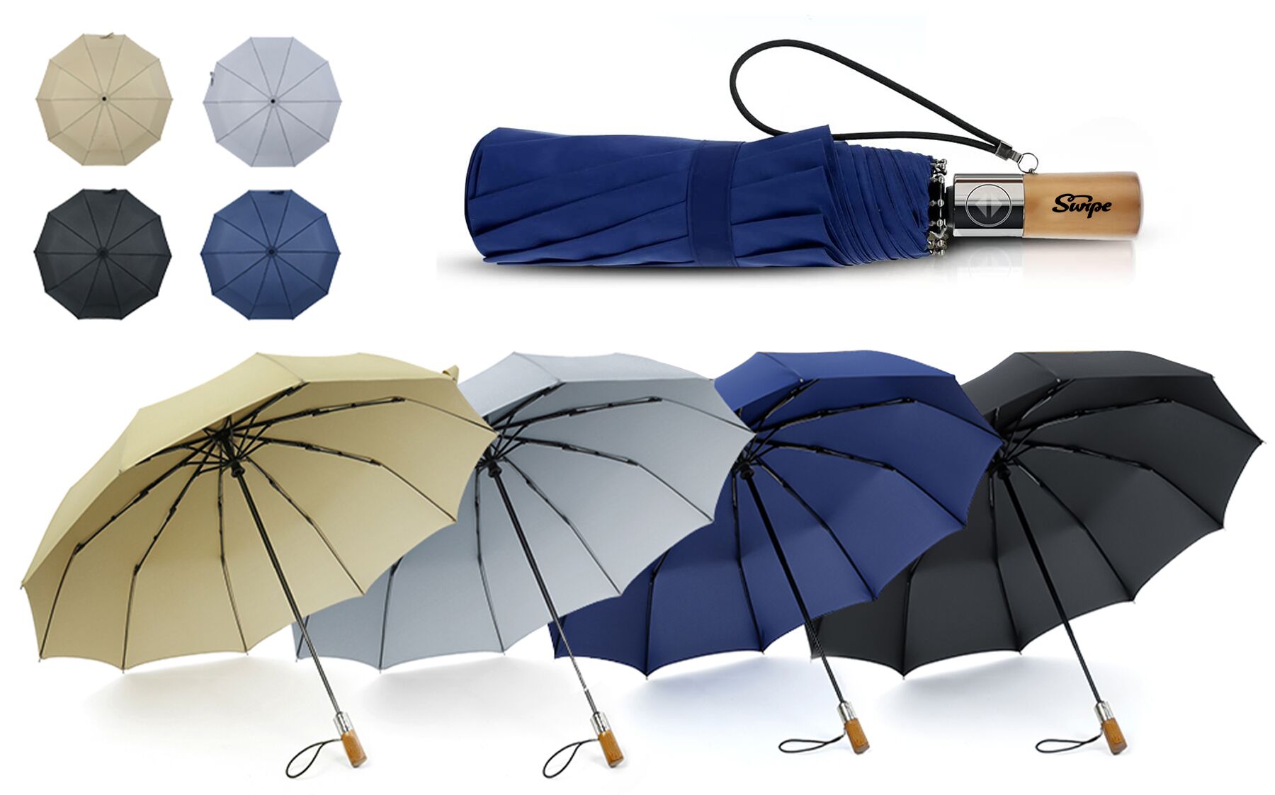 10 Ribs Auto Open Close Folding Umbrella 2