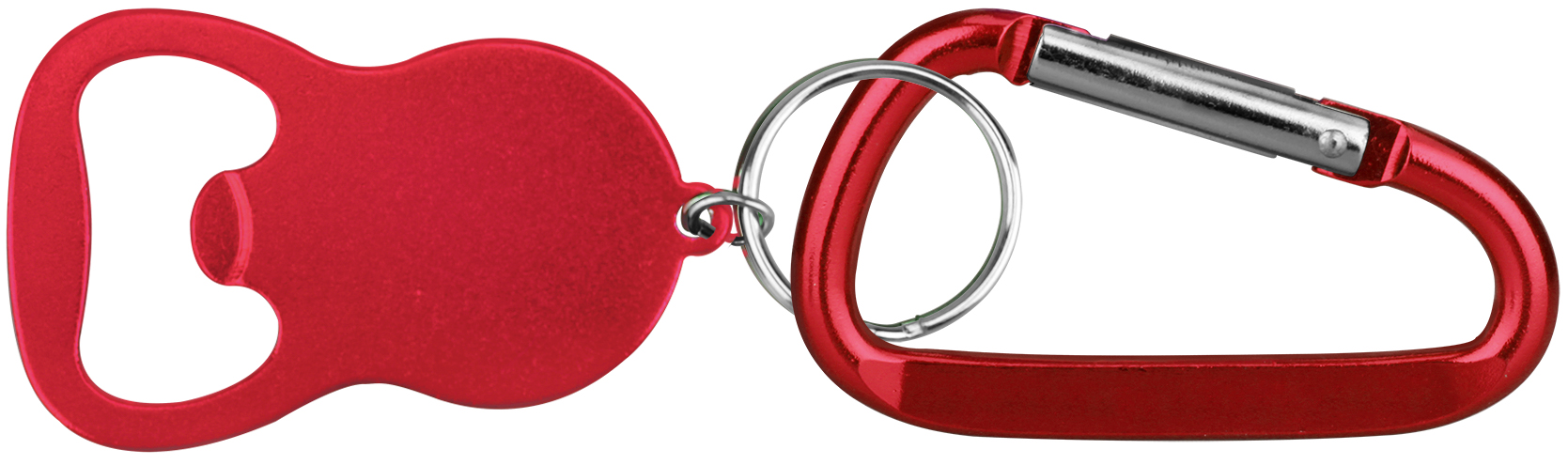 Round Bell Shape Plain Bottle Opener with Key Ring & Carabiner 1