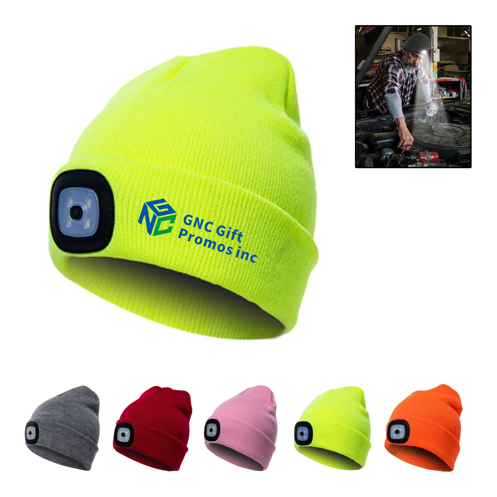 Knitted Hat LED Light 8.6"x8.2" 6