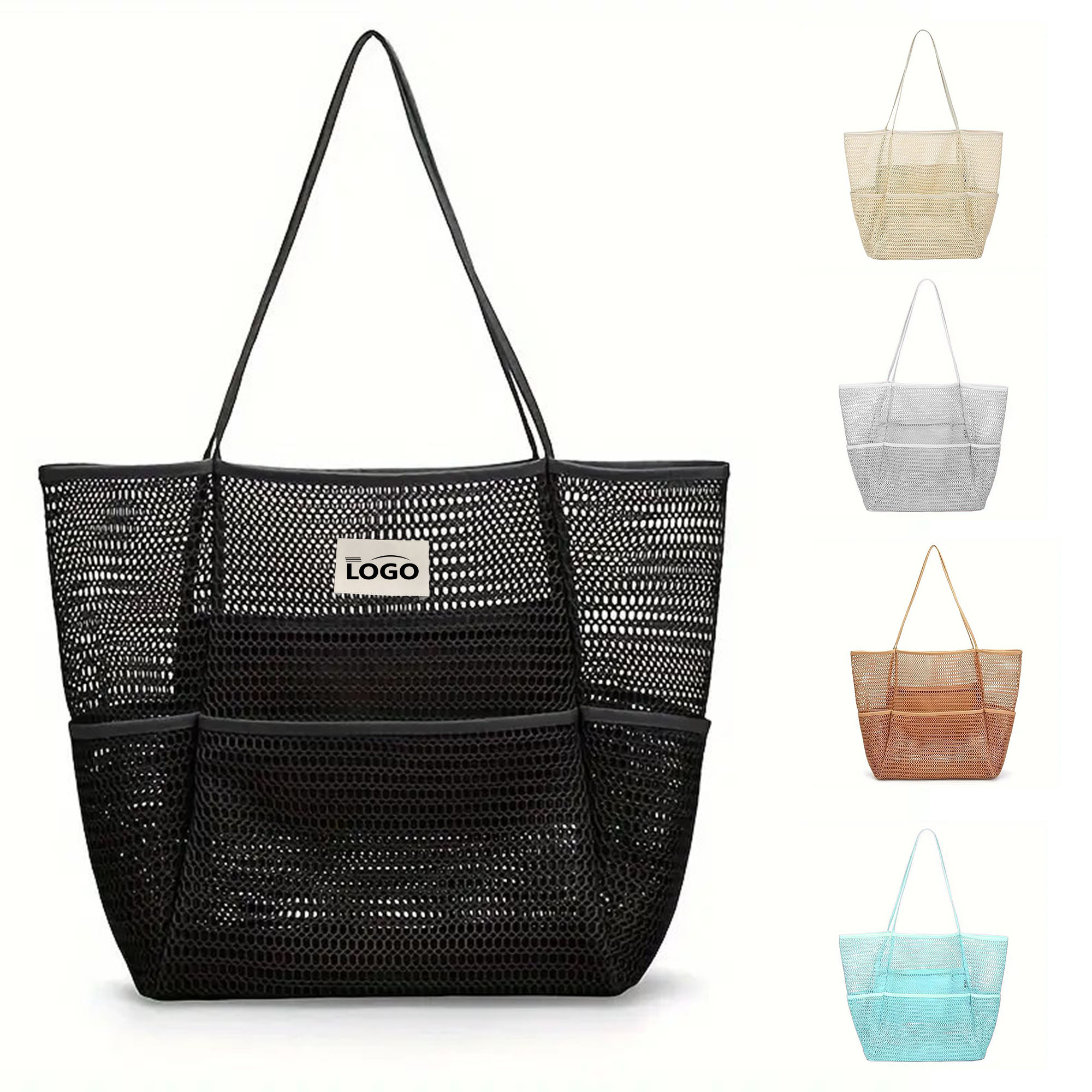 Dual-Layer Mesh Beach Tote Bag 3
