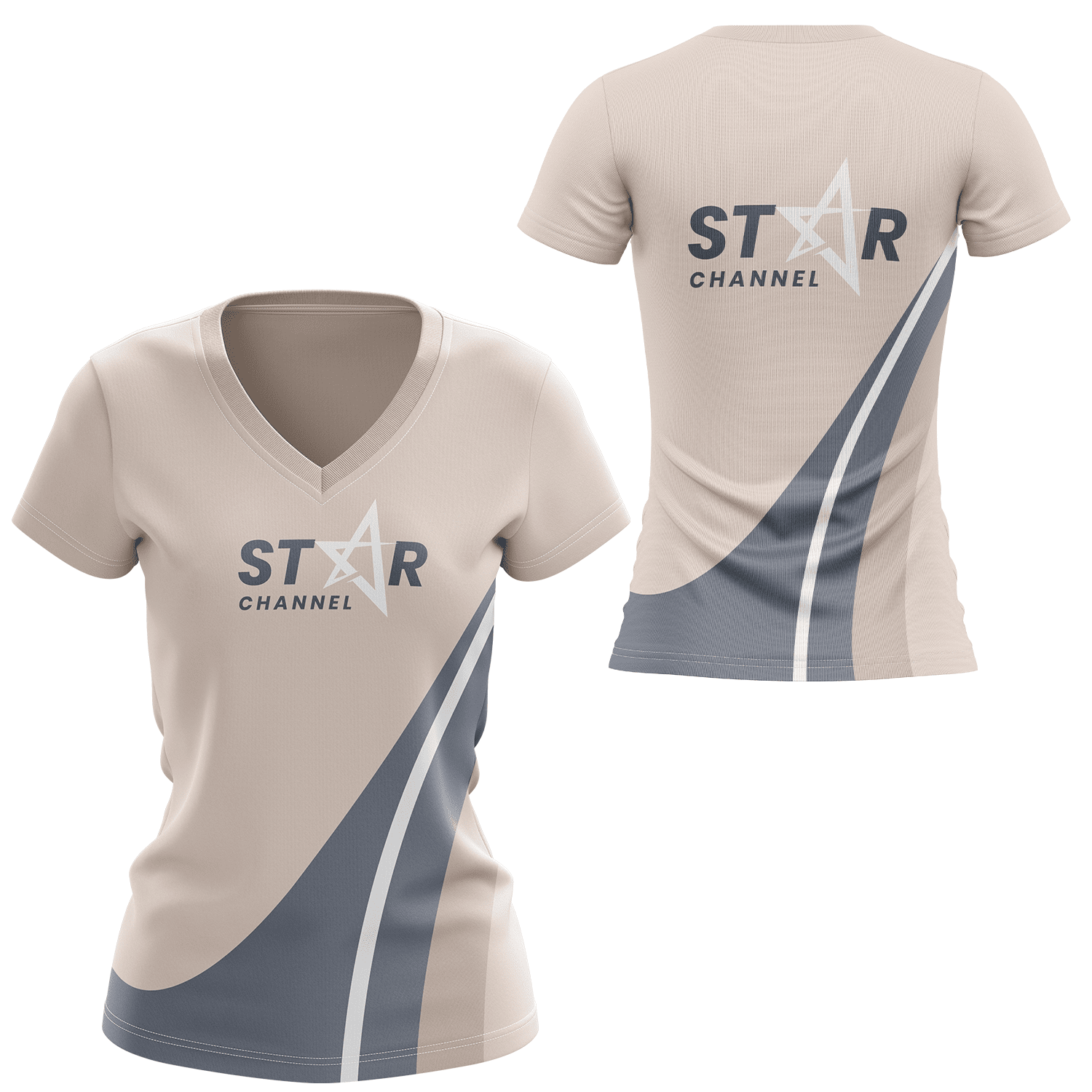 Women's 160 GSM Brushed Milk Silk Sublimation V-Neck Short Sleeve T-shirt 6