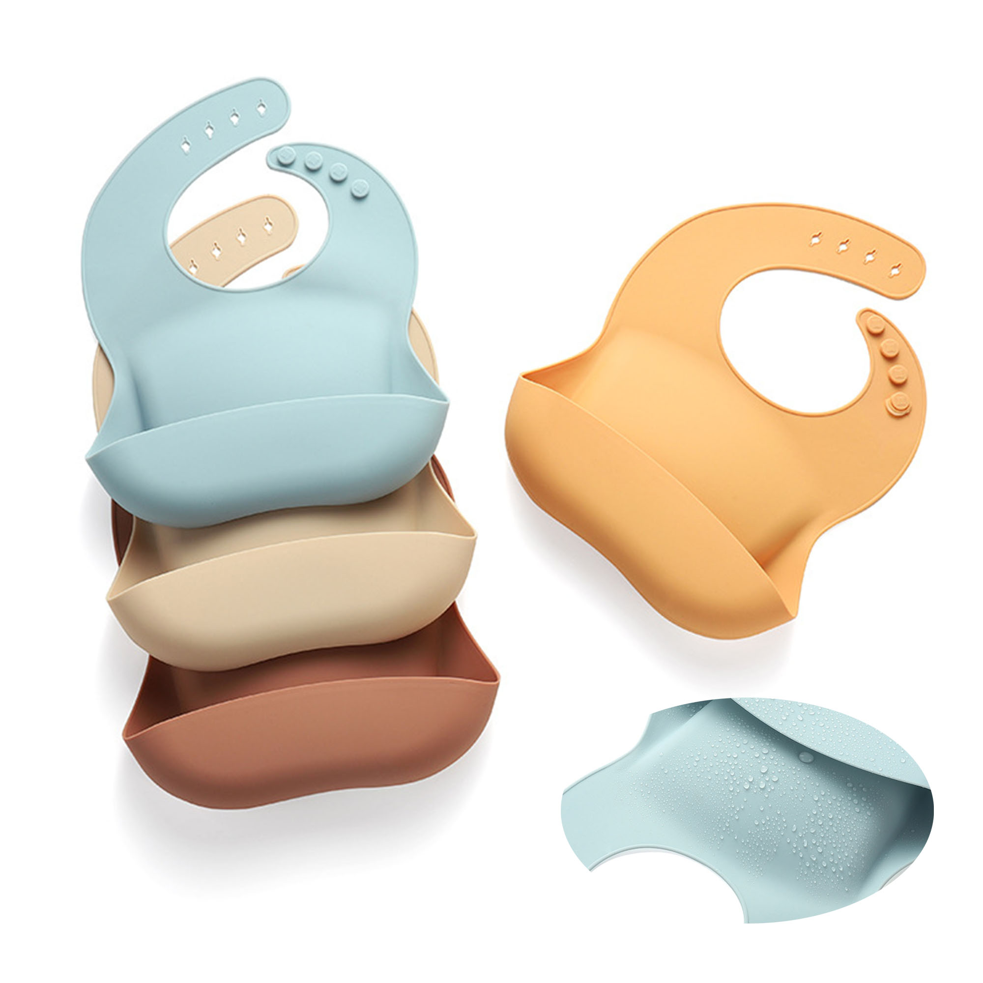 Silicone Snap-On Baby Bib 2