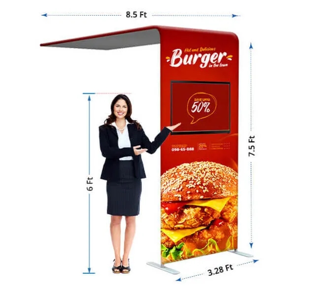 L shaped Tube Arch Fabric Display (8.5Ft x 7.5Ft) 4
