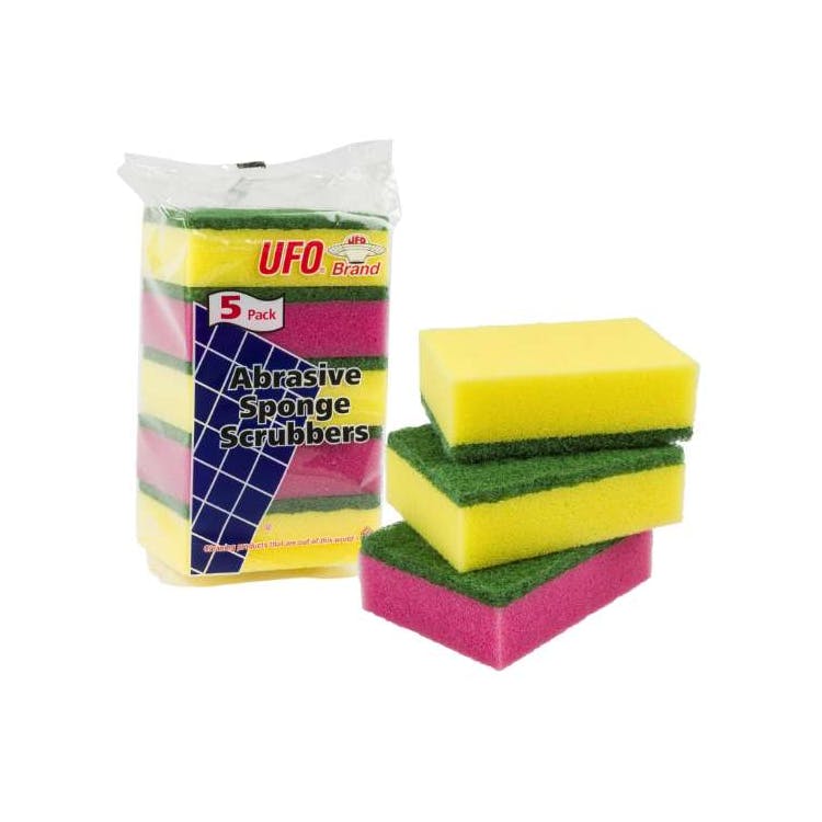 UFO Brand Abrasive Sponge Scrubbers - 5 Pack 2